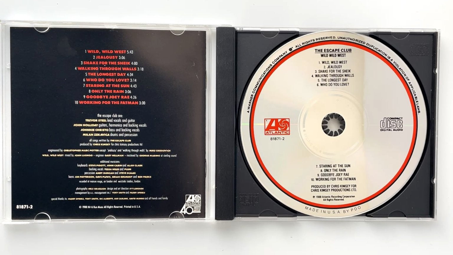 The Escape Club - Wild Wild West CD 1988 Hit Single Rock Atlantic