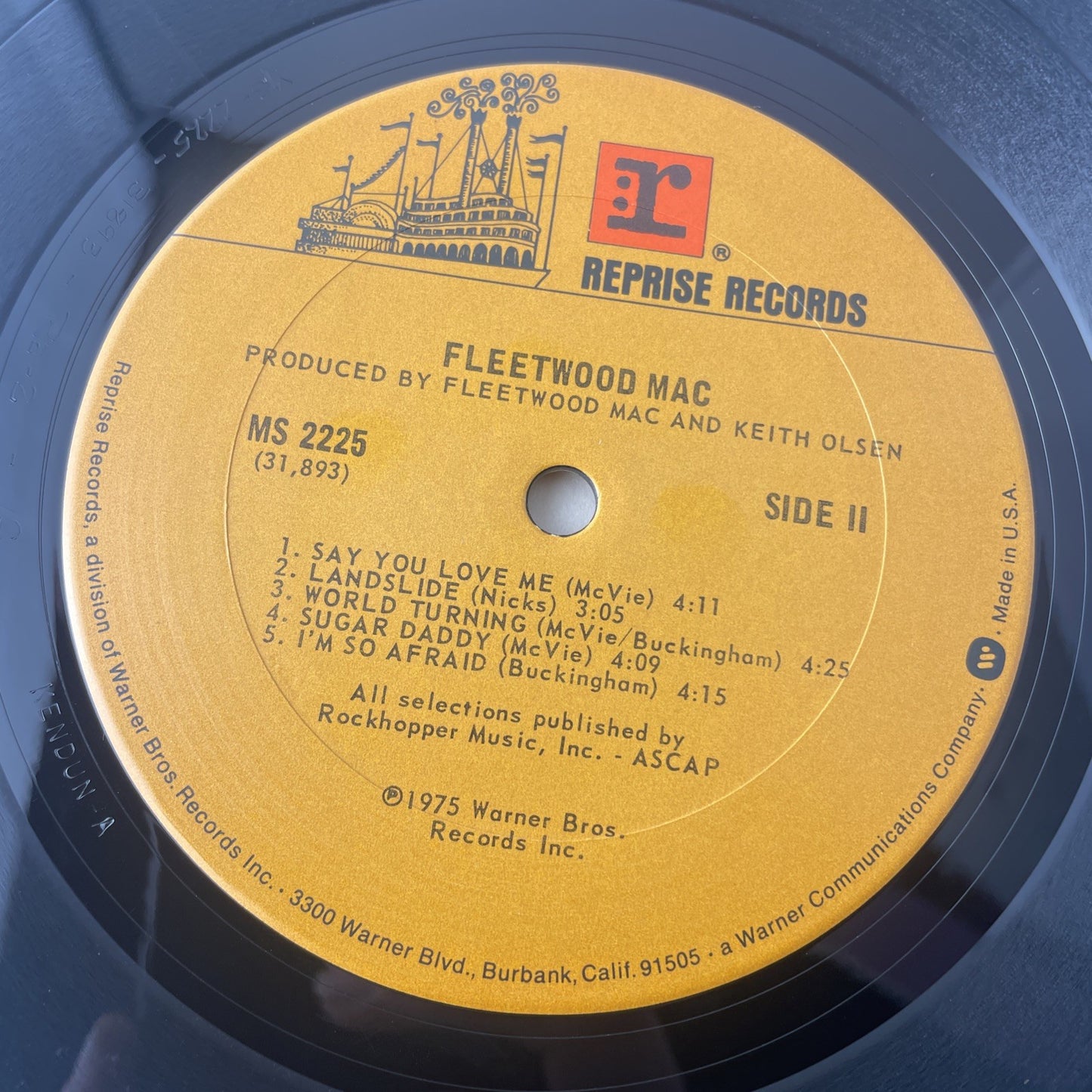 FLEETWOOD MAC SELF TITLED LP 1975  Reprise MS 2225 Textured Cover Lyric Sheet
