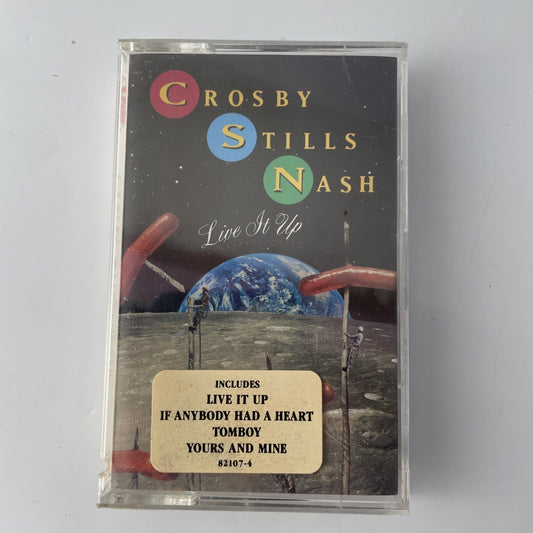 SEALED RARE OOP david Crosby stephen Stills graham Nash CASSETTE TAPE Live It Up