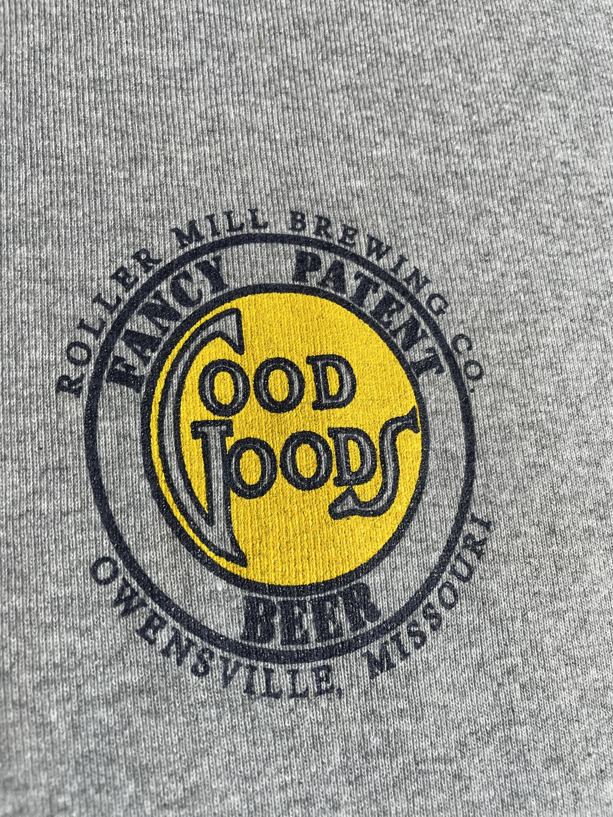 Good Goods Beer Roller Mill Brewing Shirt Womens Large Gray Owensville MO