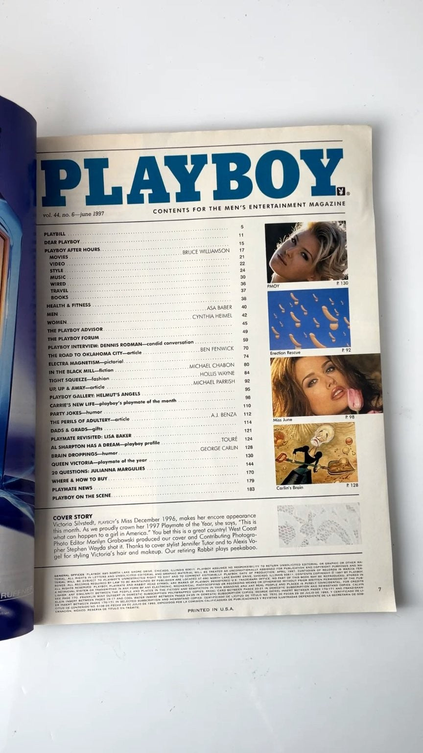 Playboy June 1997 Victoria Silvstedt Playmate of the Year Magazine