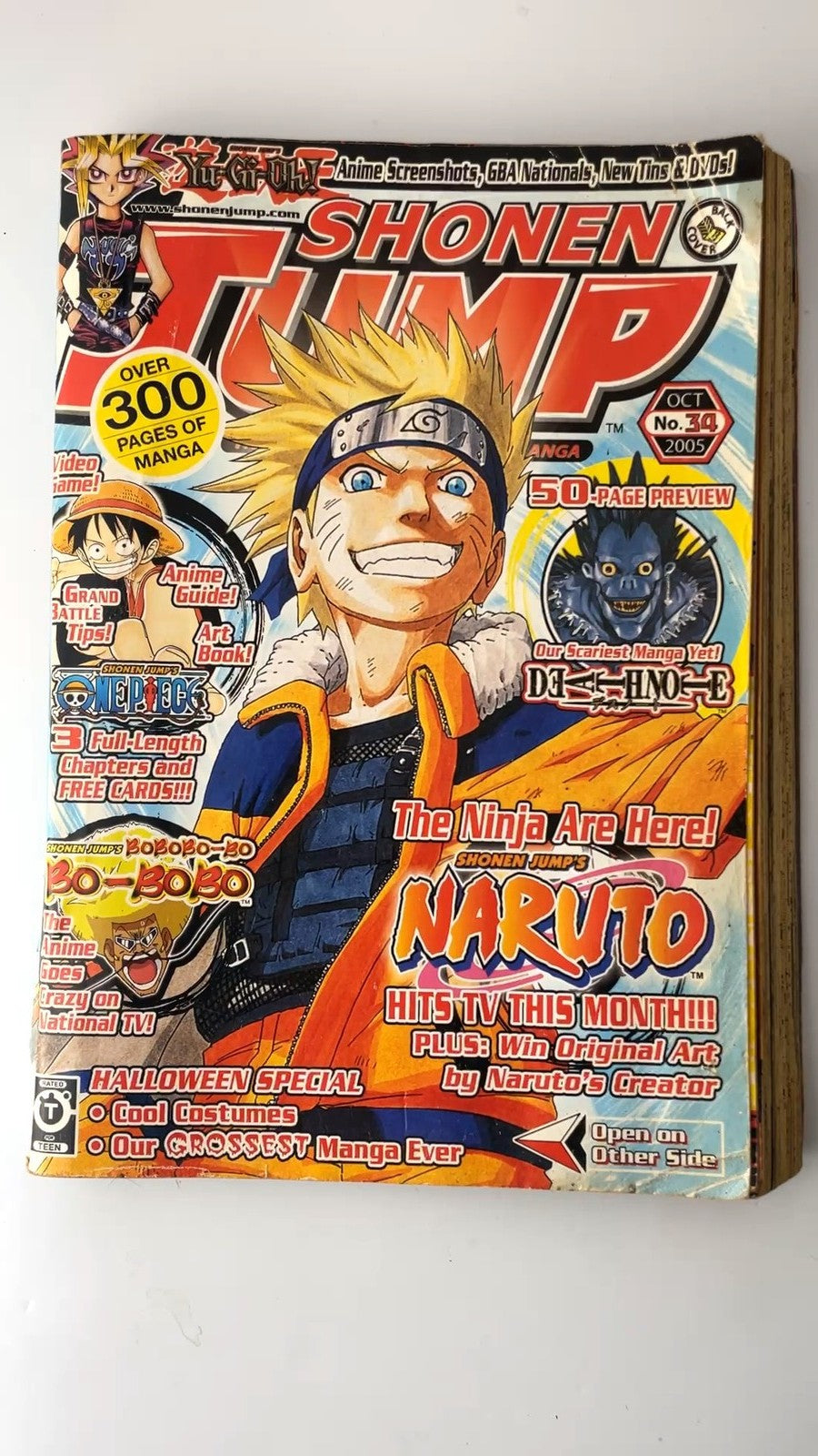 Shonen Jump October 2005 No. 34 Naruto Anime Preview Death Note NO CARD