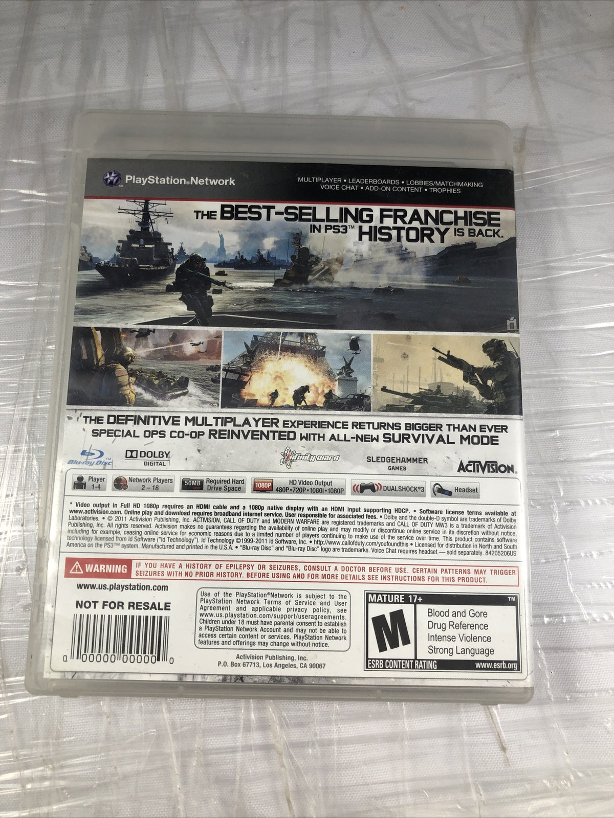 Call of Duty: Modern Warfare 3 (Sony PlayStation 3, 2011) PS3 Tested