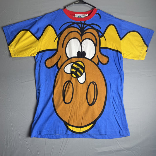 Vintage Y2k Rocky And Bullwinkle Aop Universal Studios Vibrant Large T Shirt