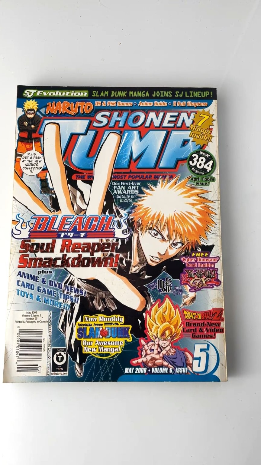 Shonen Jump May 2008 Volume 6 Issue 5 Naruto Bleach Slam Dunk Manga WITH CARD