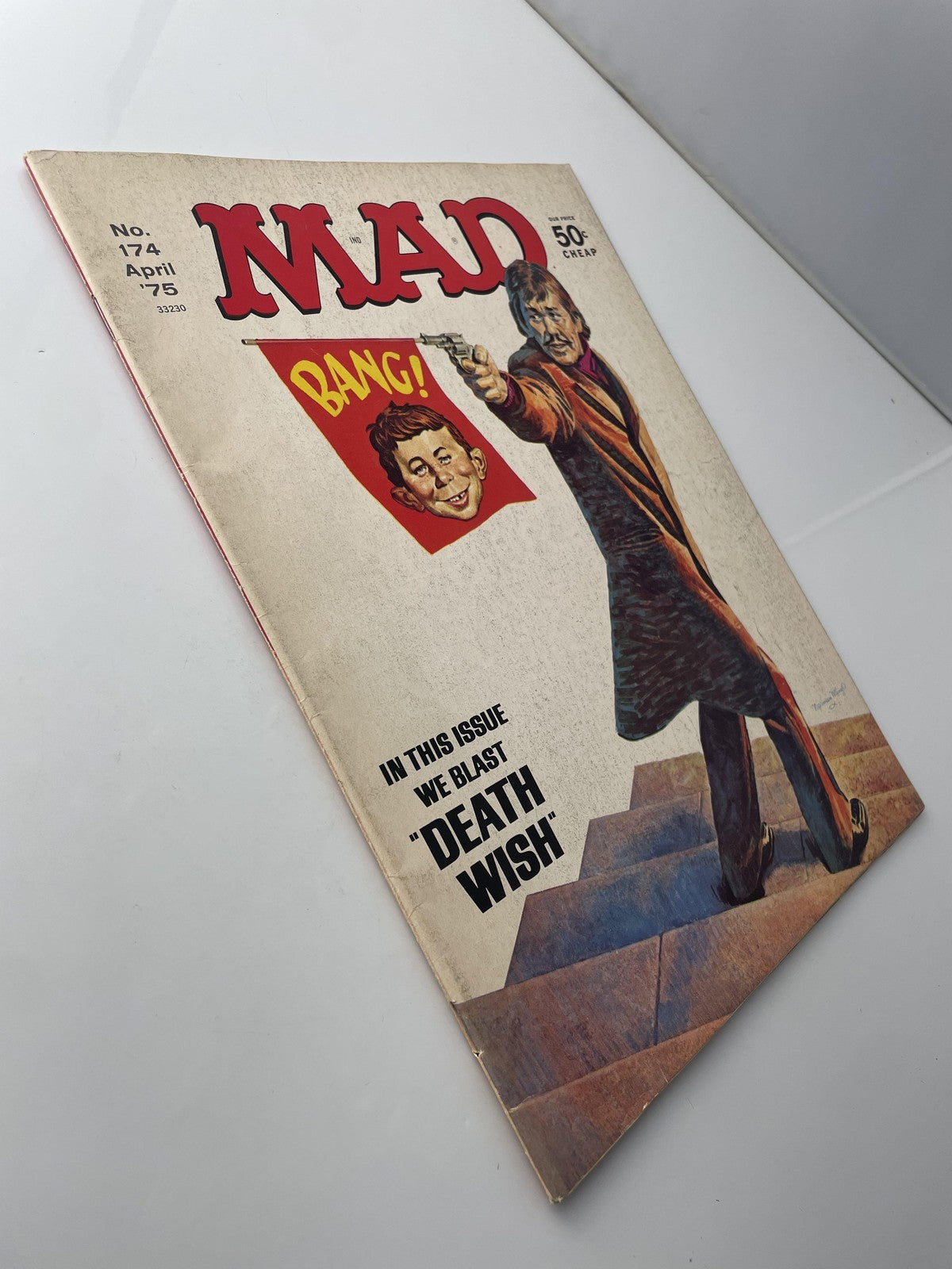 Vintage MAD Magazine 174 April 1975 Death Wish Satire Alfred E Neuman Humor