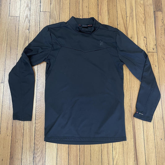 Spyder Active Pullover Mens Large Black Performance Long Sleeve Athletic Shirt