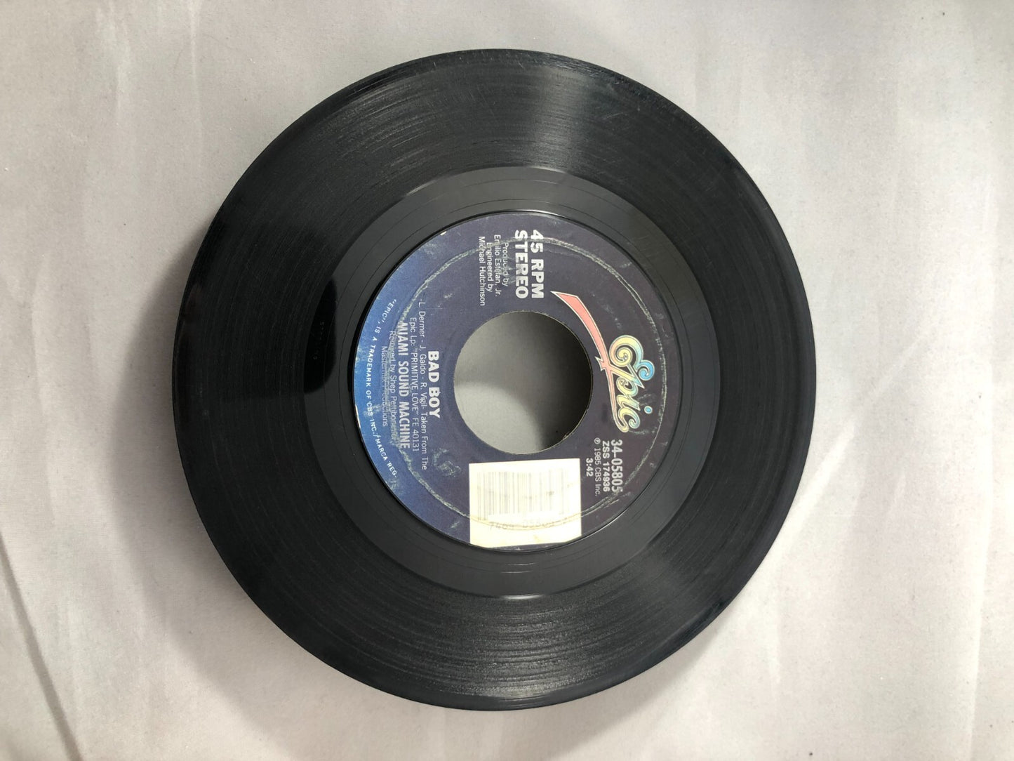 MIAMI SOUND MACHINE - BAD BOY / Surrender Paradise - 45 WPS - VG