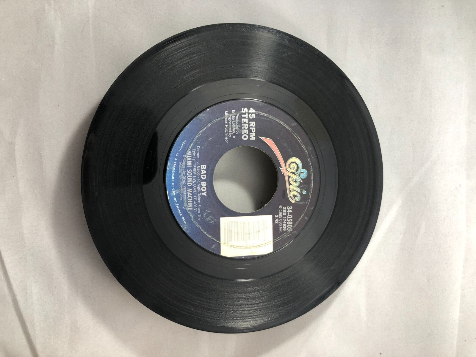 MIAMI SOUND MACHINE - BAD BOY / Surrender Paradise - 45 WPS - VG