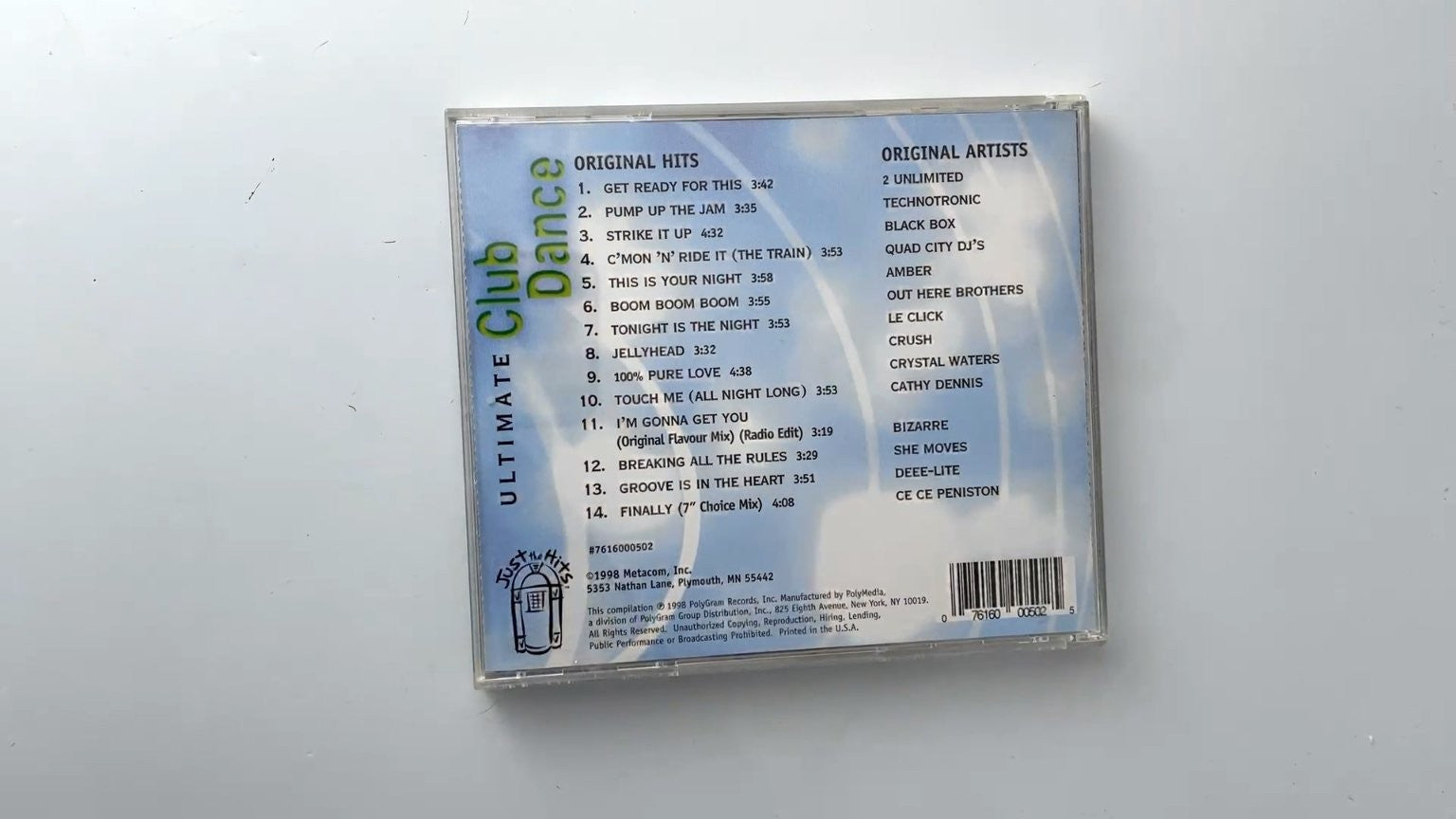 Ultimate Club Dance CD 1998 90s Dance Hits Compilation PolyGram