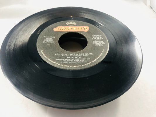 Rock 45 Bon Jovi - You Give Love A Bad Name  Raise Your Hands Vintage 80s single