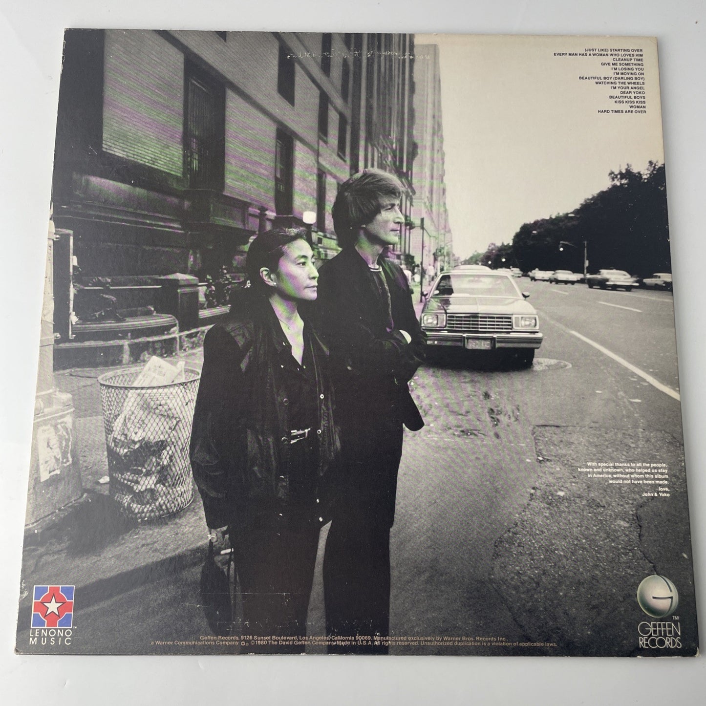 John Lennon & Yoko Ono, DOUBLE FANTASY, LP record, VG, Geffen GHS 2001