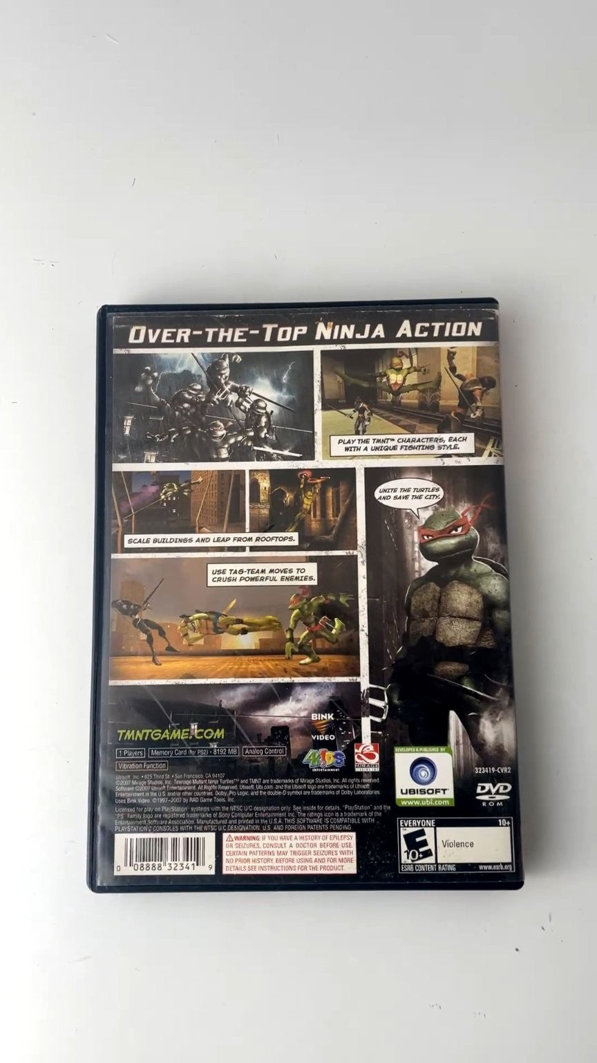 TMNT Greatest Hits PlayStation 2 Video Game Ubisoft Multiplayer NO MANUAL VG
