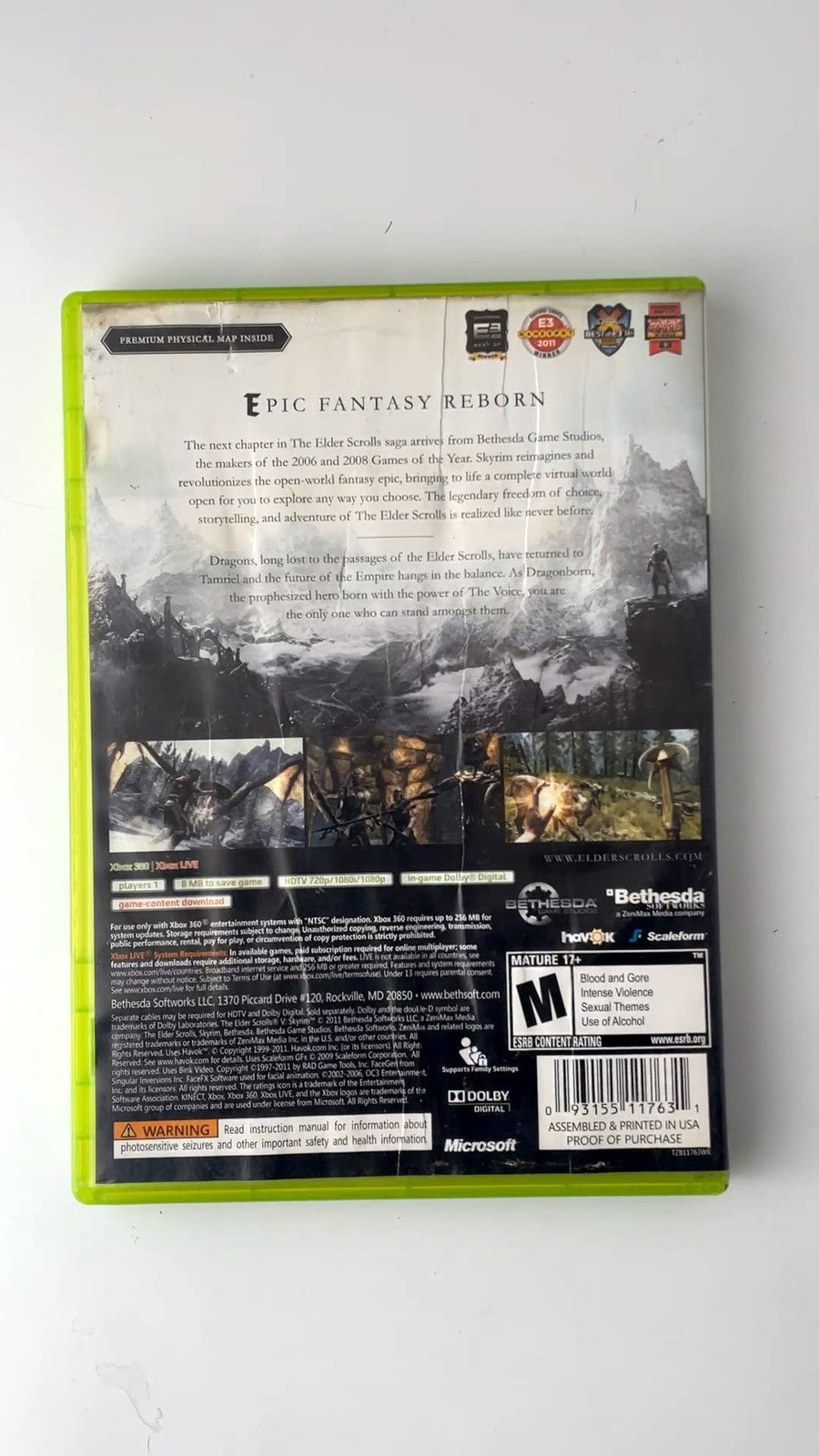 The Elder Scrolls V Skyrim Xbox 360 Video Game Open World RPG