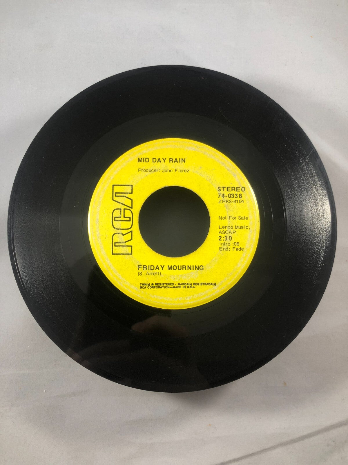 Mid Day Rain Welcome to the Rain/Friday Mourning PROMO 70s Psych Rock 45 RPM VG