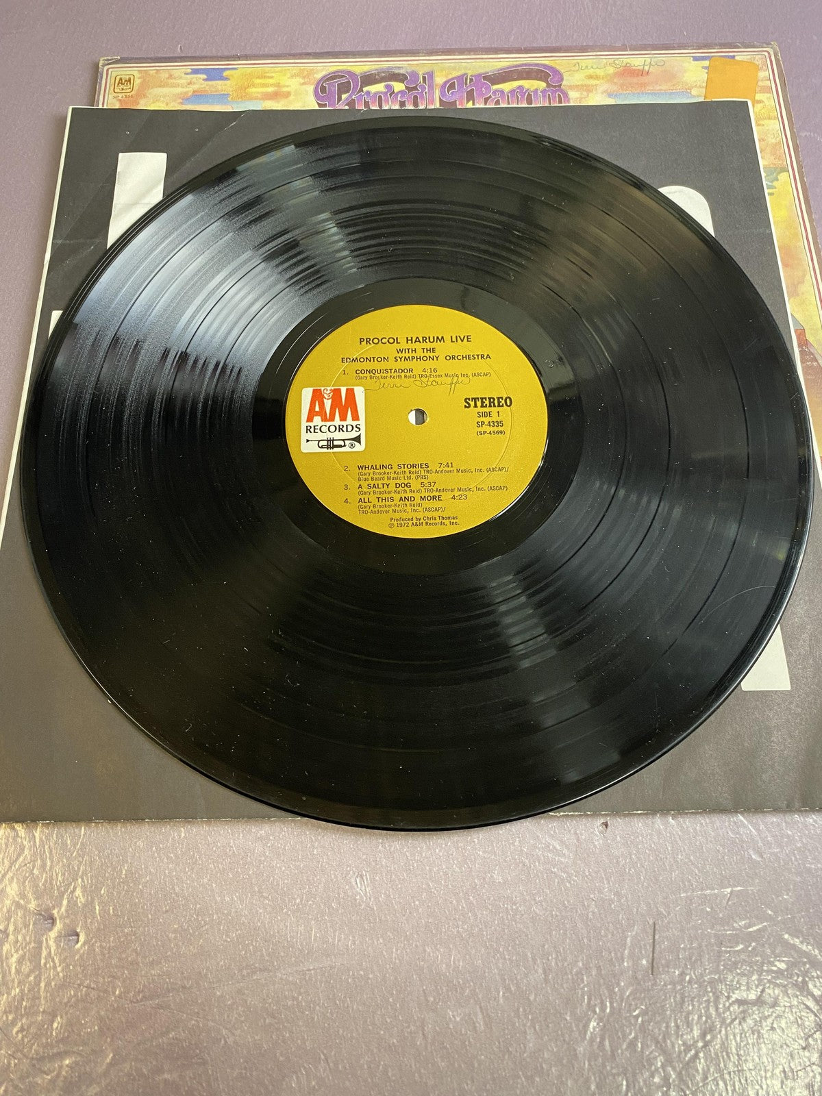 Vintage Procol Harum Live Edmonton Symphony Orch 12" Vinyl LP 1972 AFM Prog Rock