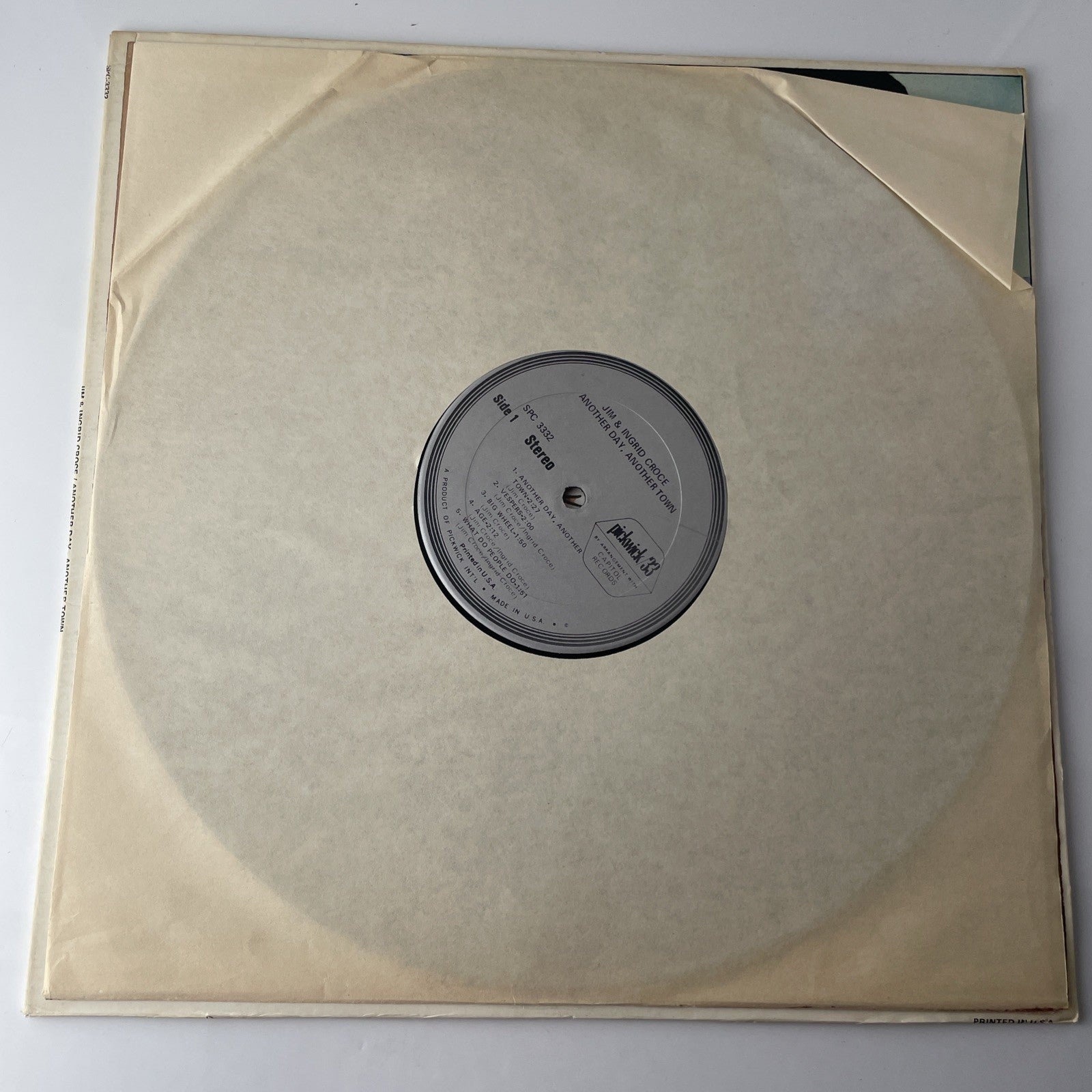 Jim & Ingrid Croce - Another Day Another Town  - 1974  - SPC 3332 - POP ROCK