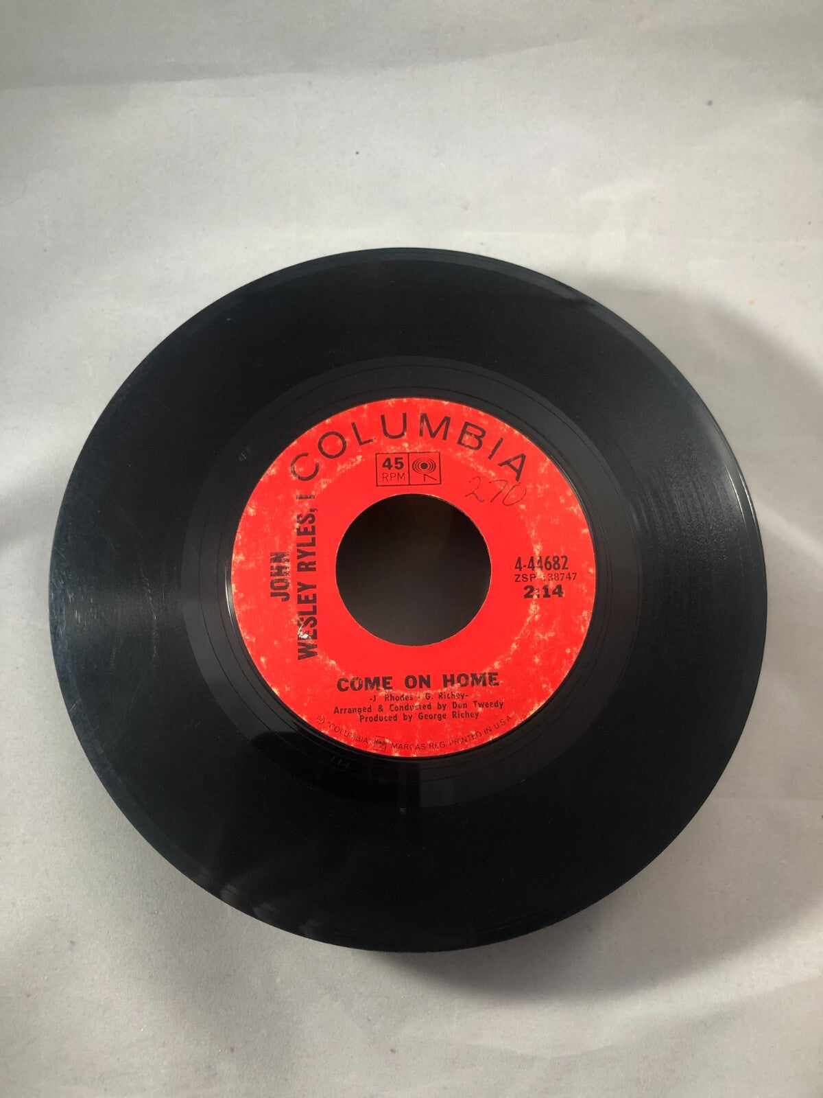 John Wesley Ryles-Kay (G+) Come on Home old record!