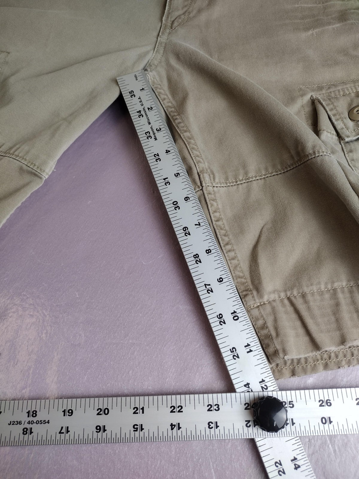 Levi's Cargo Shorts Boys 14 Beige Twill Flat Front Flap Pockets Cotton Casual