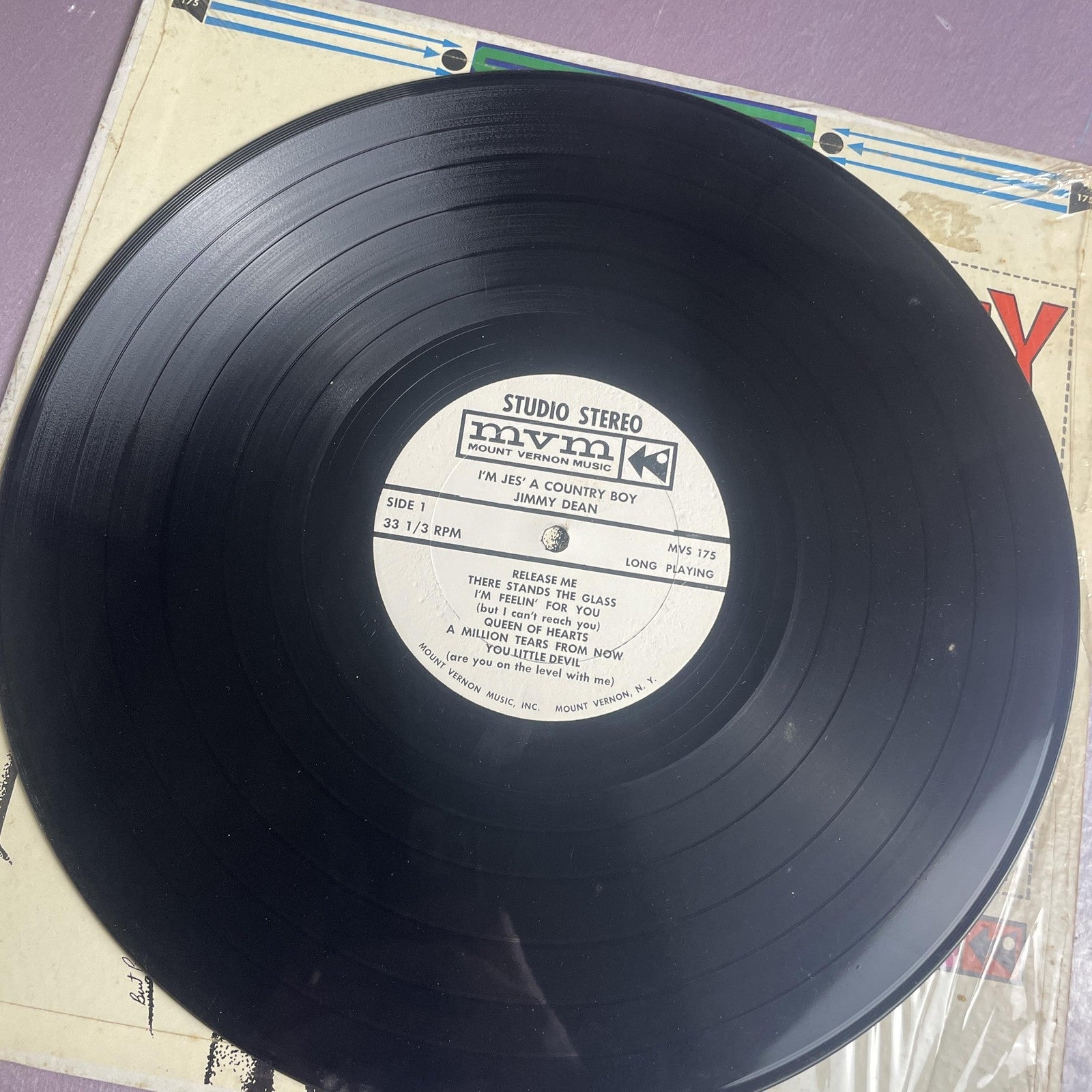 Vintage Jimmy Dean I'm Jes' A Country Boy 12" Black Vinyl LP MVM Country Album