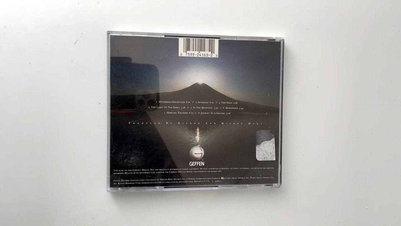 Kitaro - The Light of the Spirit CD 1987 New Age Geffen Label