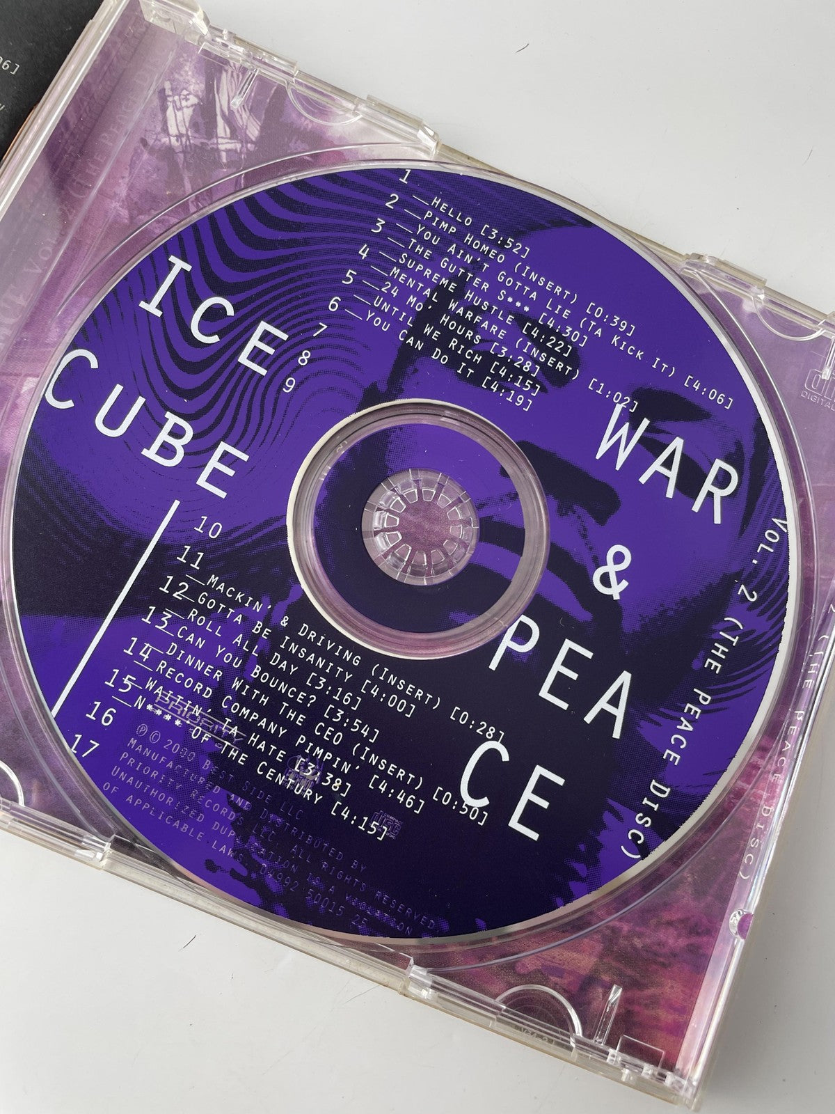 Vintage Ice Cube CD War & Peace Vol. 2 The Peace Disc Rap Hip Hop 2000 Explicit