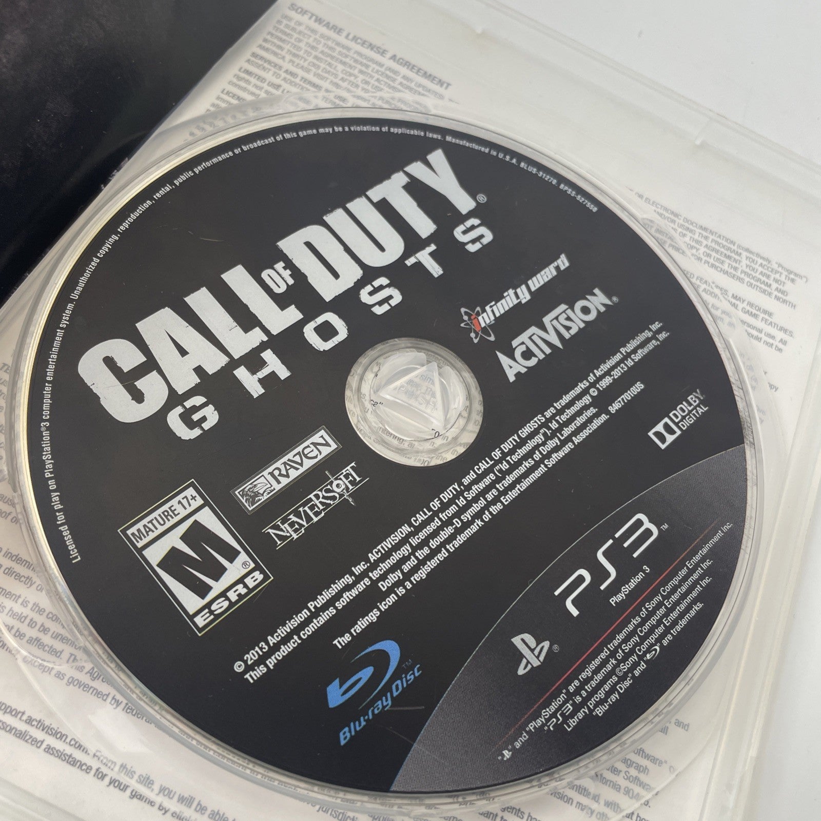 Call of Duty: Ghosts (Sony PlayStation 3, 2013) PS3 Complete and Tested