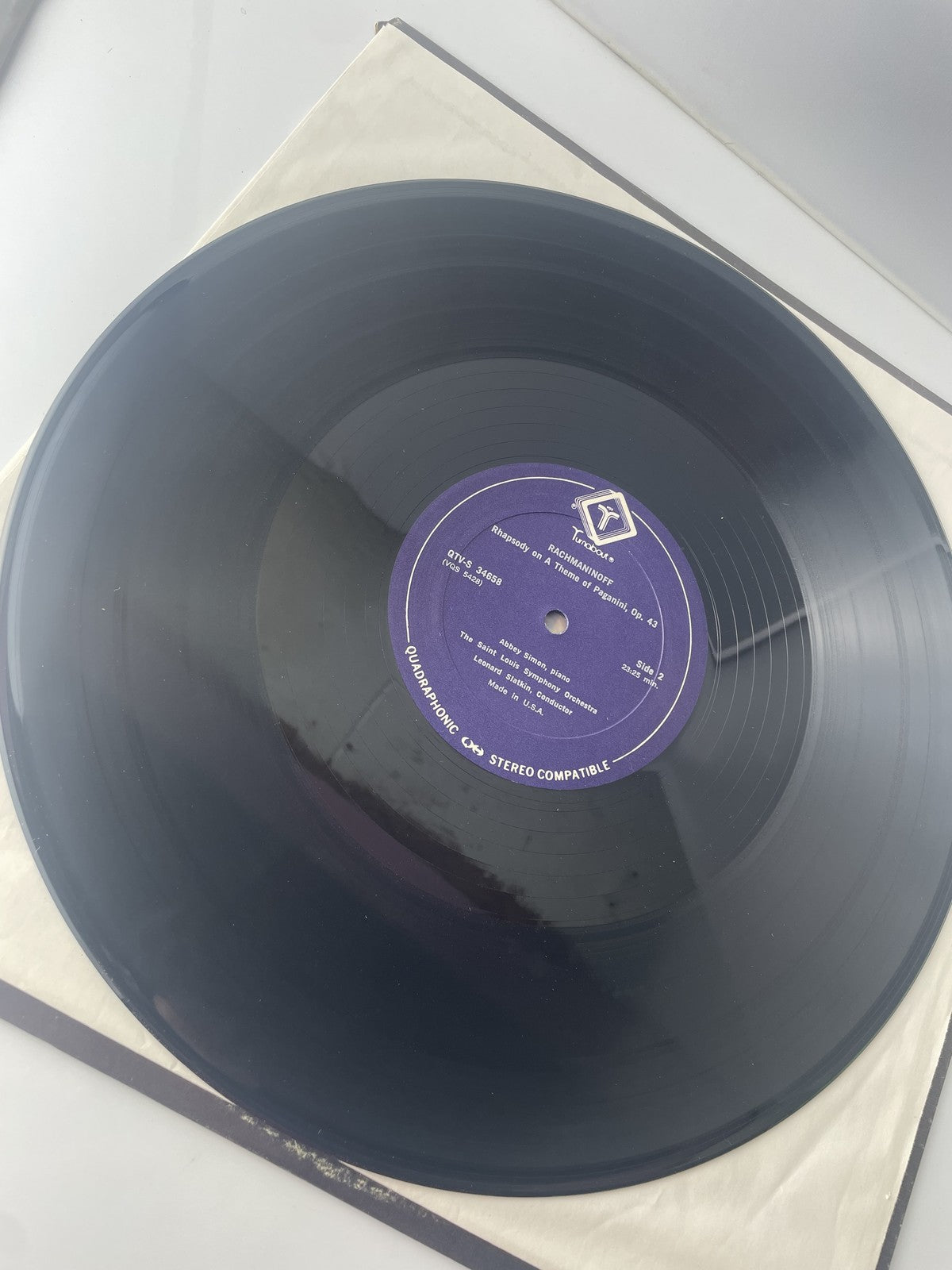 Vintage Rachmaninoff Vinyl LP Turnabout QTV-S 34658 Abbey Simon Leonard Slatkin