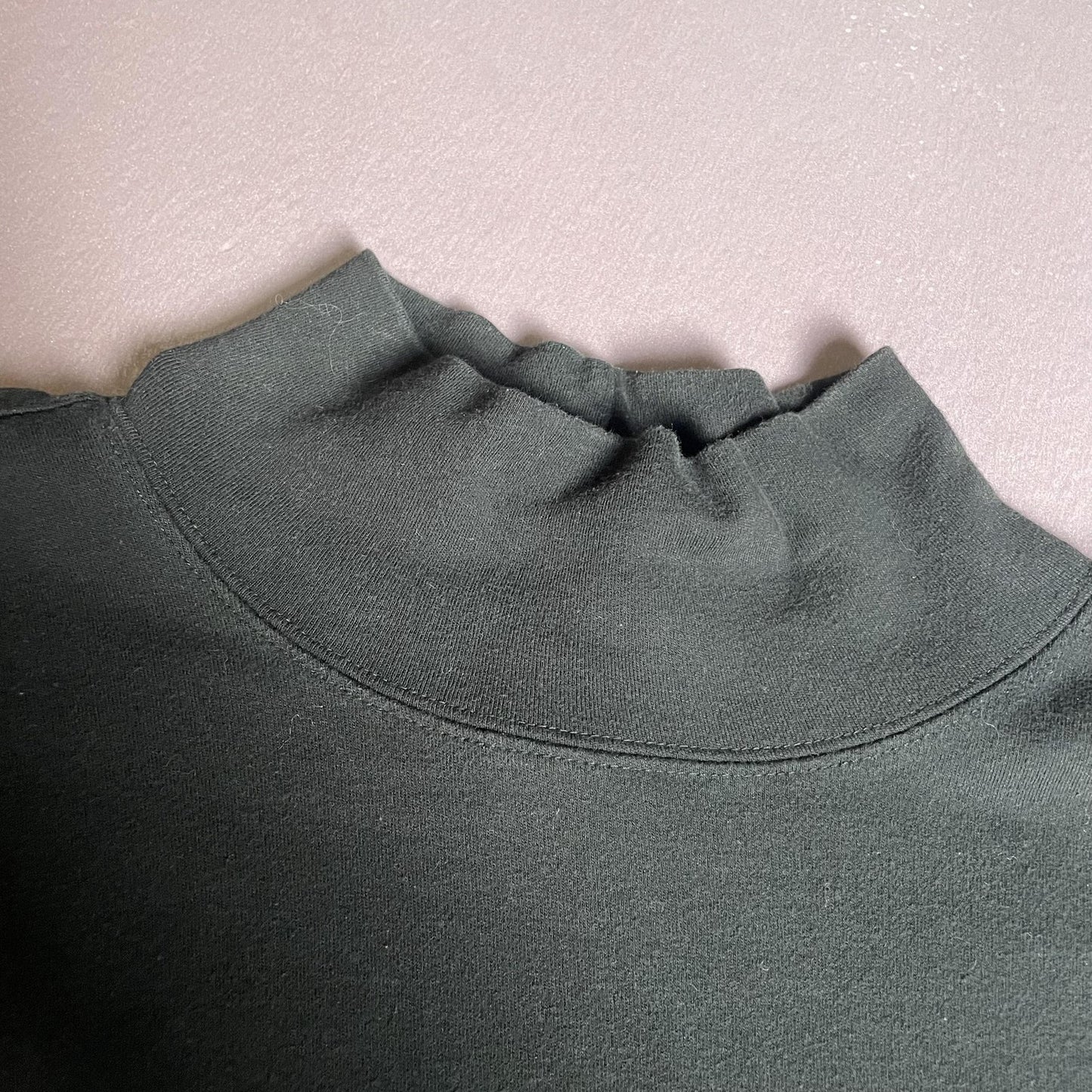 Talbots Shirt Womens Large Black Mock Neck Button Pocket Long Sleeve Tunic Knit