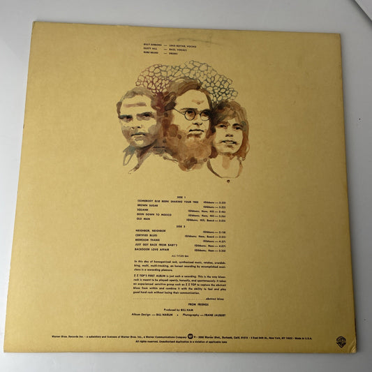 NM-ZZ Tops FIRST ALBUM WB Records BSK3268 vintage vinyl 1971 lp  VG+