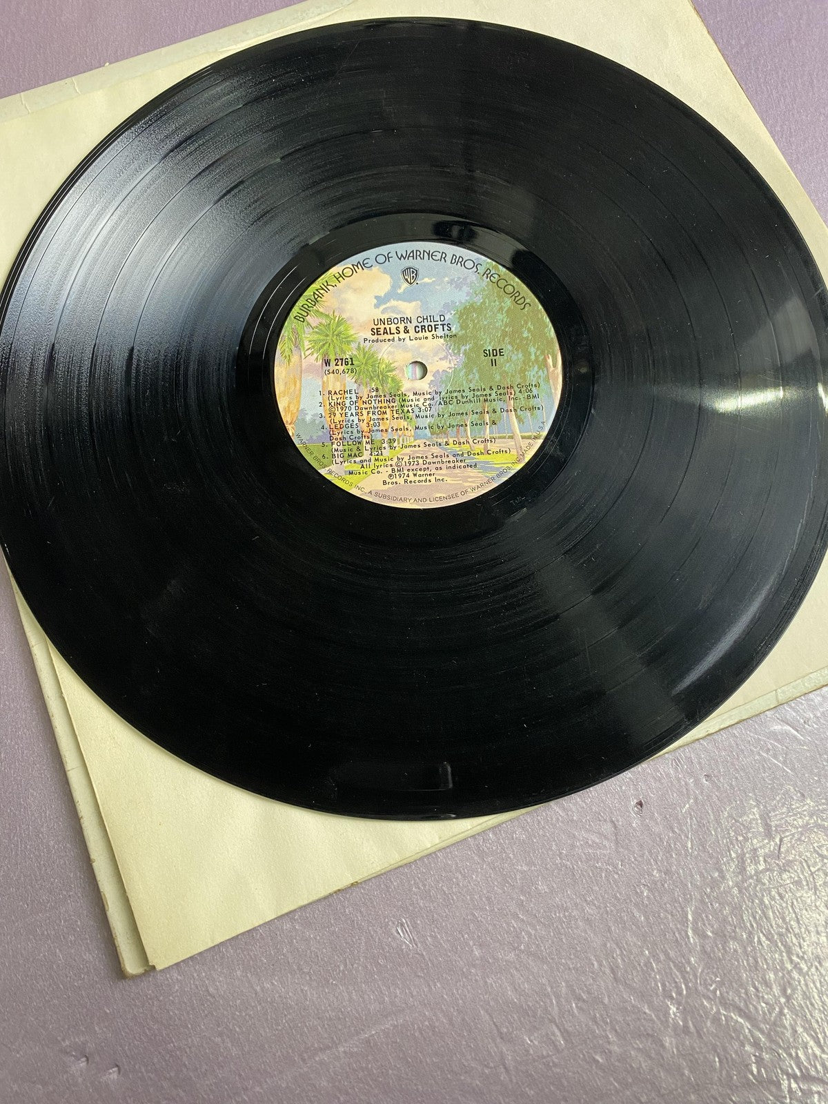 Vintage Seals & Crofts Unborn Child Vinyl LP 1974 Warner Soft Rock Folk Rock