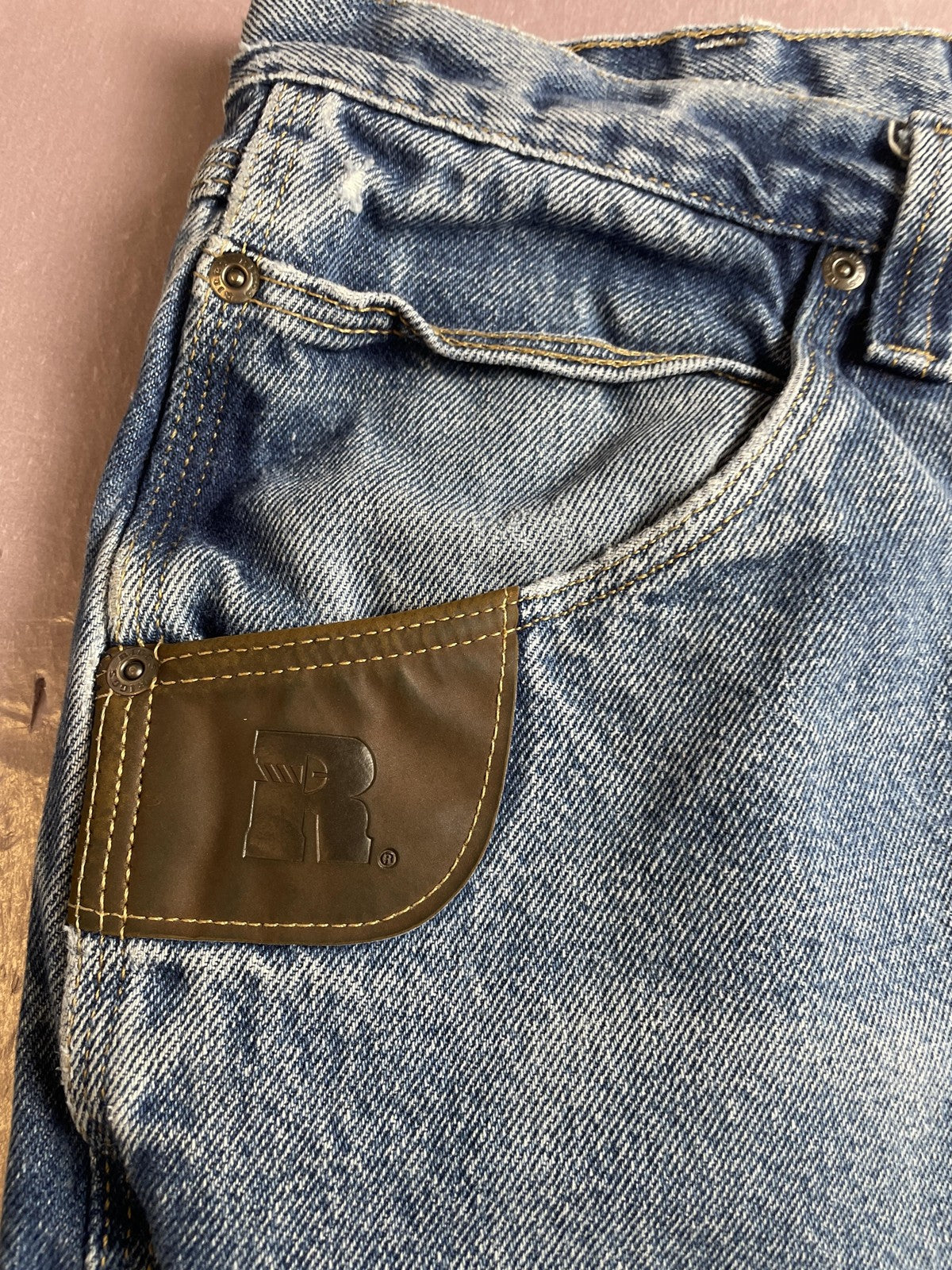 Wrangler RIGGS Workwear Jeans Mens 34x30 Blue Relaxed Straight Leg Carpenter