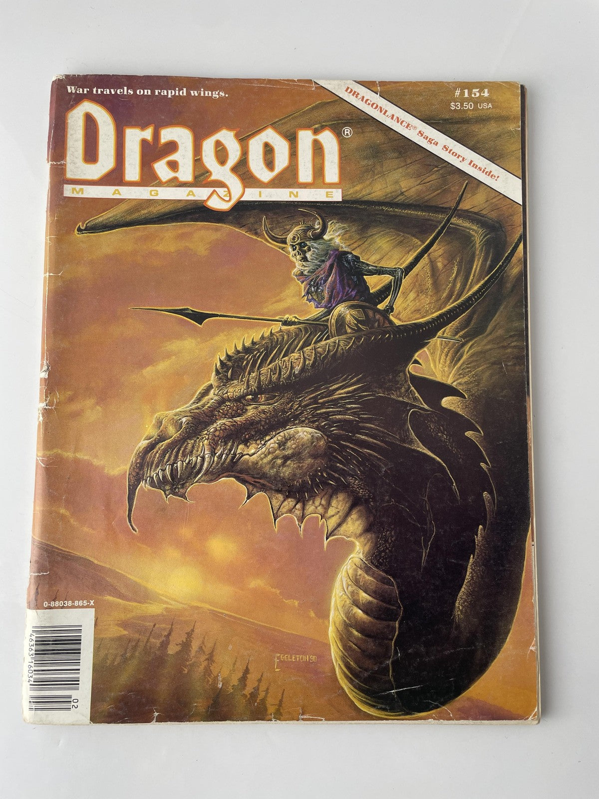 Vintage Dragon Magazine Issue 154 Feb 1990 TSR D&D AD&D Dragonlance Art RPG