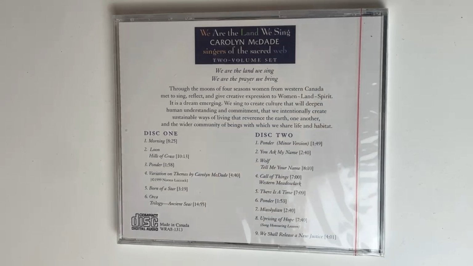 Carolyn McDade - We Are the Land We Sing 2CD 1999 RARE Folk WRAS SEALED NEW