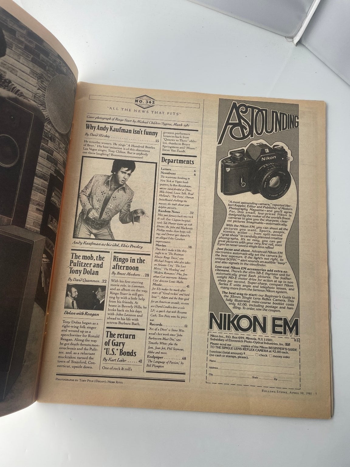 Rolling Stone Magazine April 30 1981 Ringo Starr Cover Steve Winwood