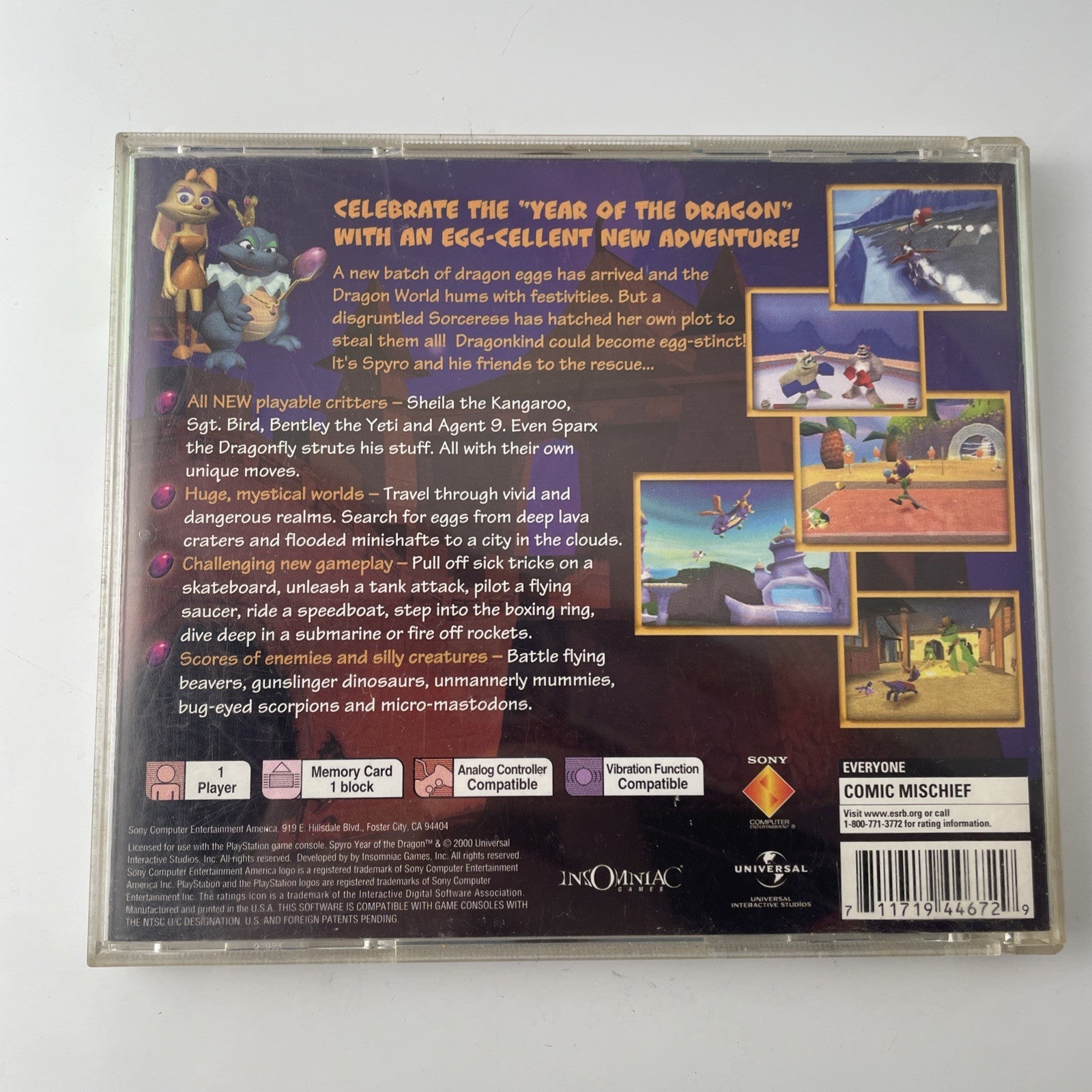 Sony PlayStation PS1 Spyro Year of the Dragon Greatest Hits CIB Tested Working