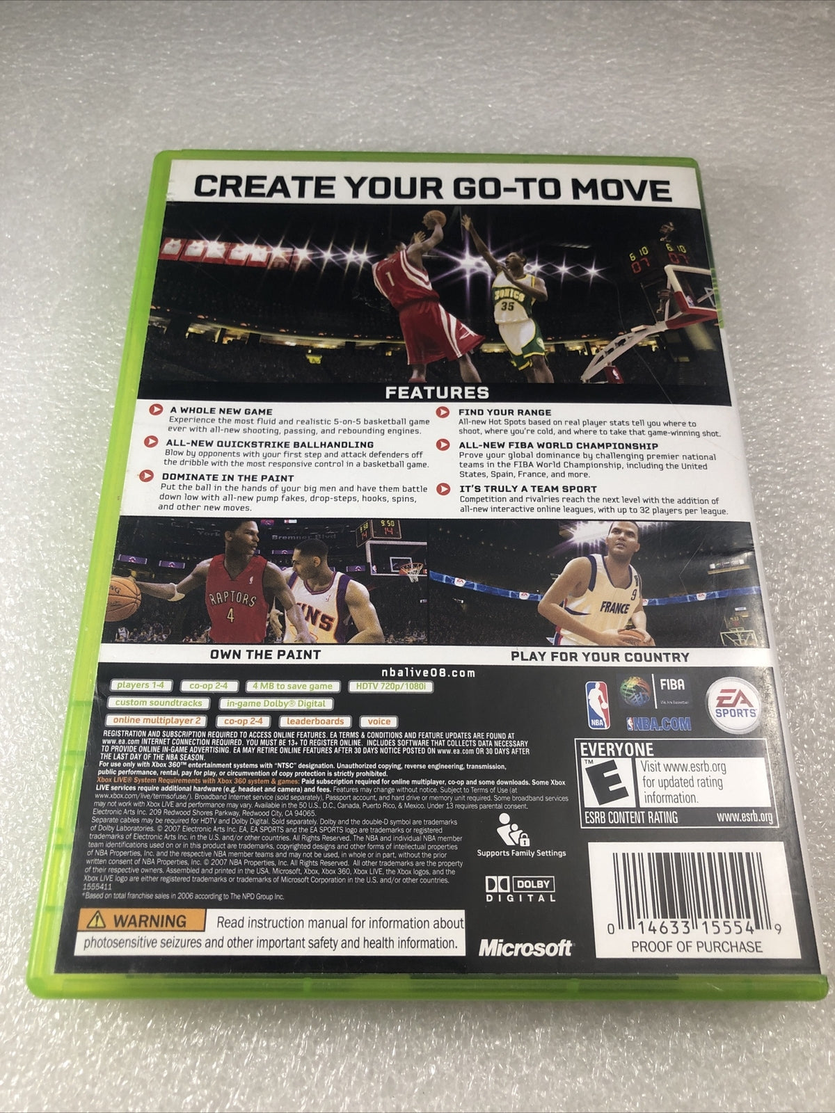 NBA Live 09 (Microsoft Xbox 360, 2008) Basketball Game Complete CIB good