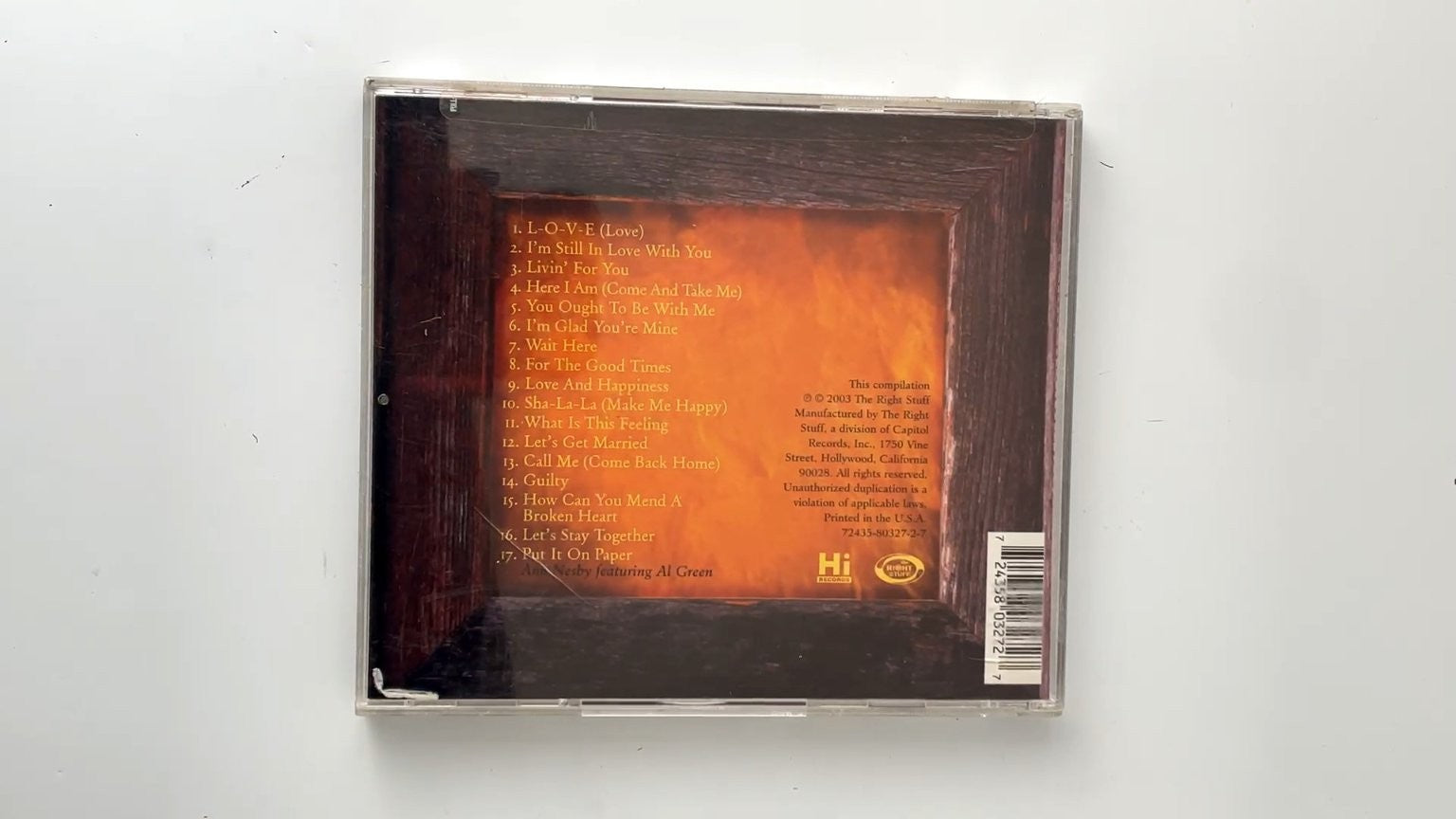 Al Green - The Love Songs Collection CD 2003 Soul Hi Records