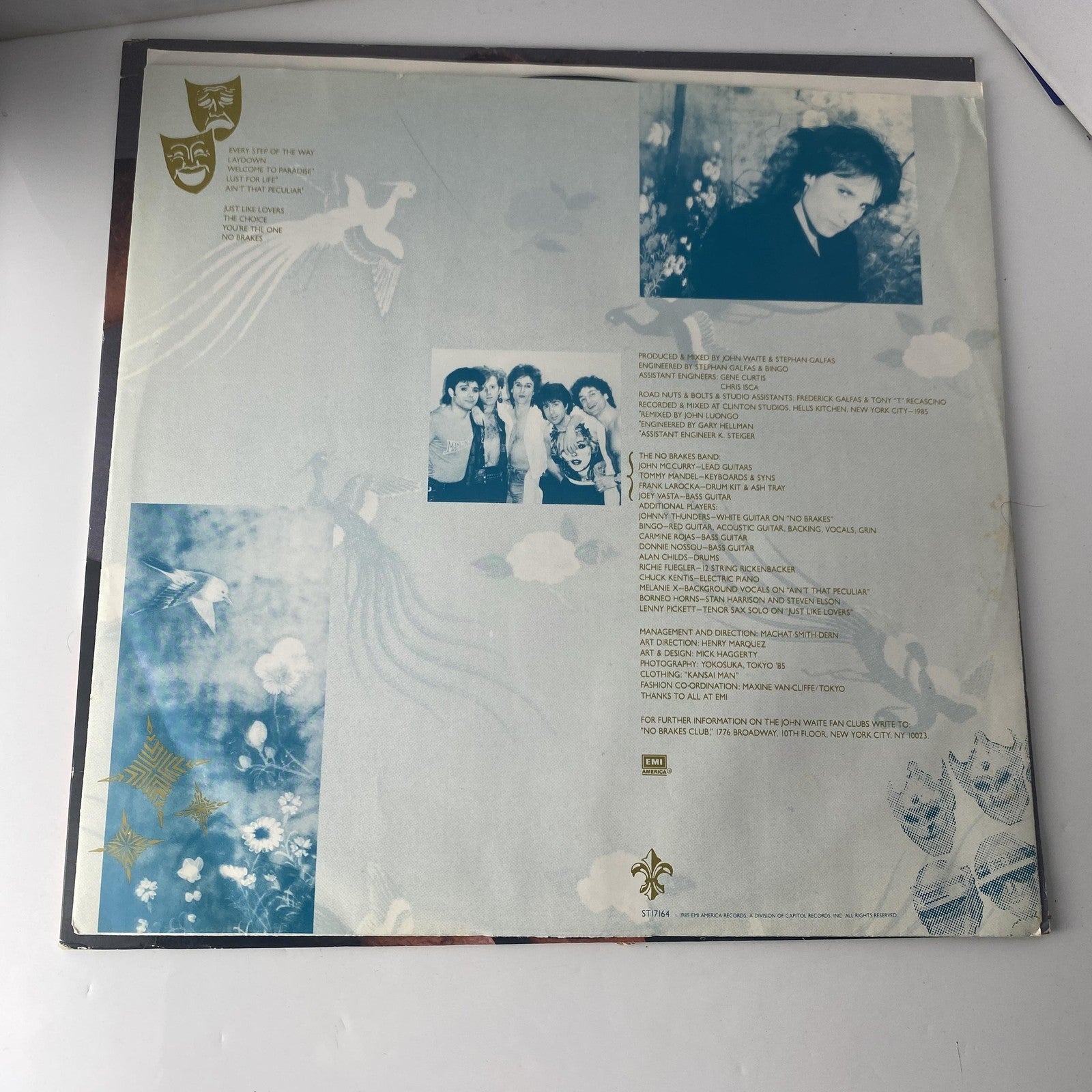 Vintage John Waite Mask Of Smiles 12" Black Vinyl LP 1985 EMI Pop Rock Album