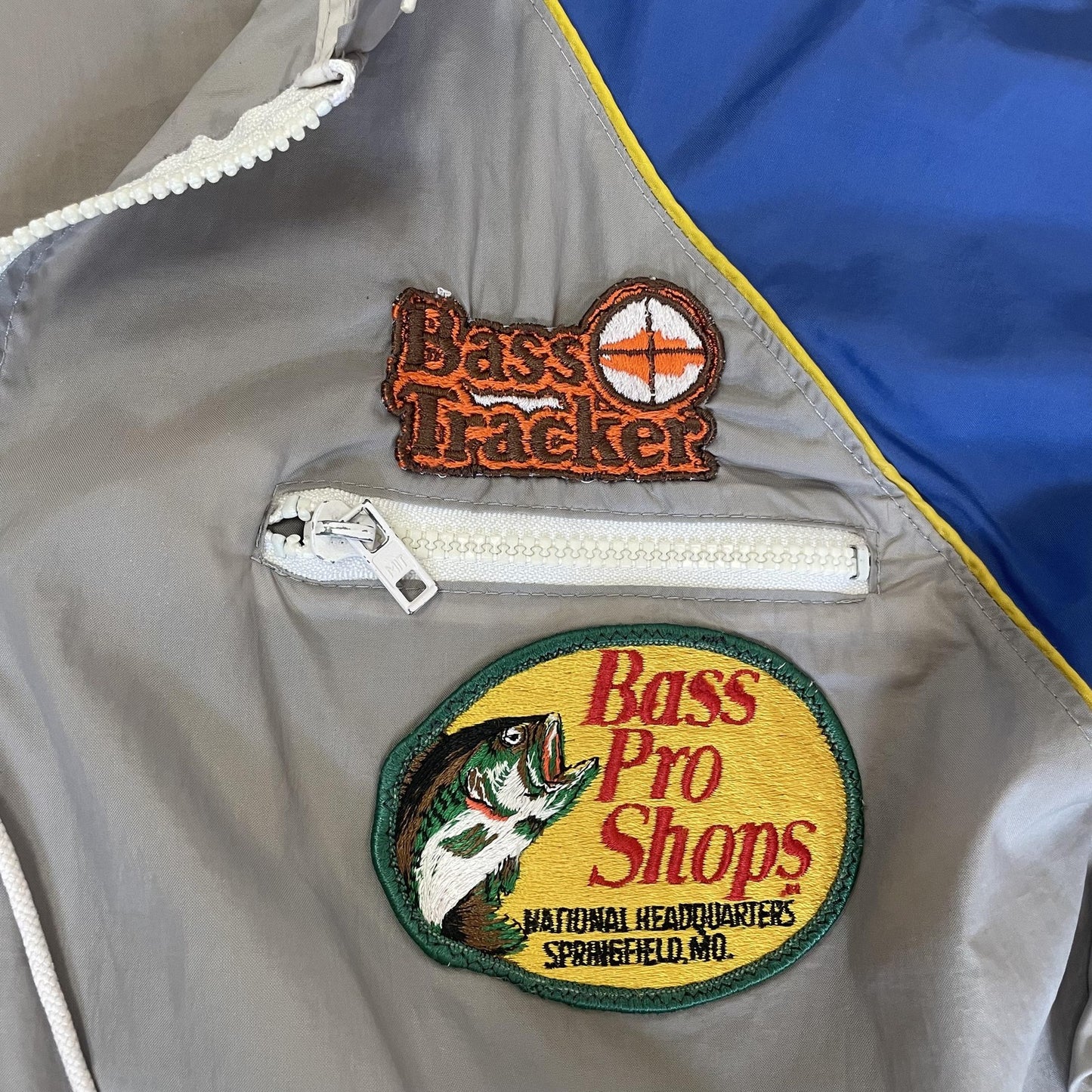 Vintage Bass Pro Shops Pullover Jacket Mens Large Nylon Bass Tracker 90s