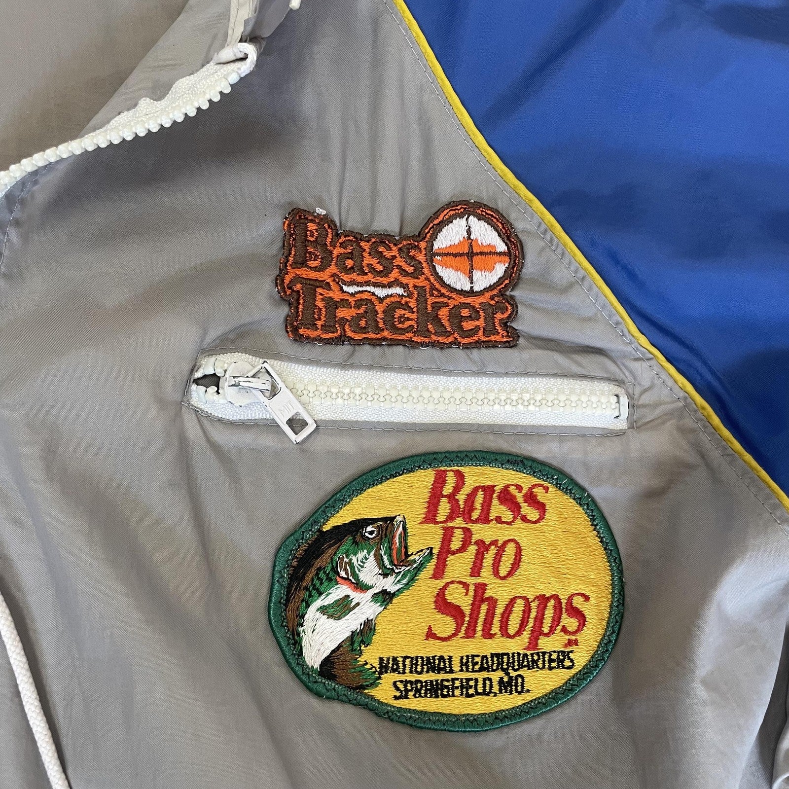 Vintage Bass Pro Shops Pullover Jacket Mens Large Nylon Bass Tracker 90s