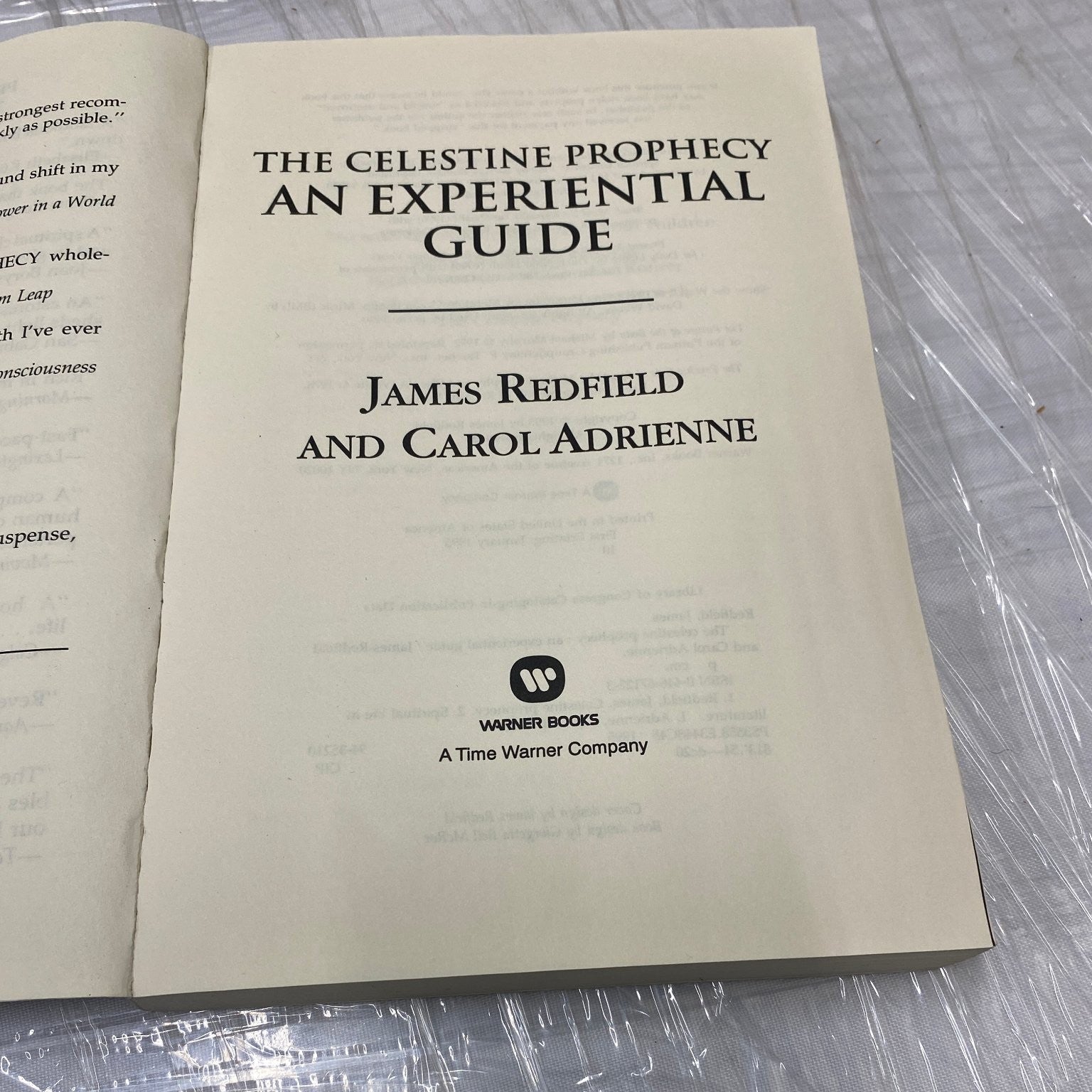 The Celestine Prophecy An Experiential Guide Redfield 1995 First Edition Warner