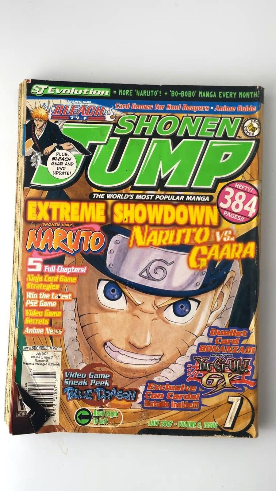 Shonen Jump July 2007 Volume 5 Issue 7 Naruto Gaara Yu-Gi-Oh GX NO CARD