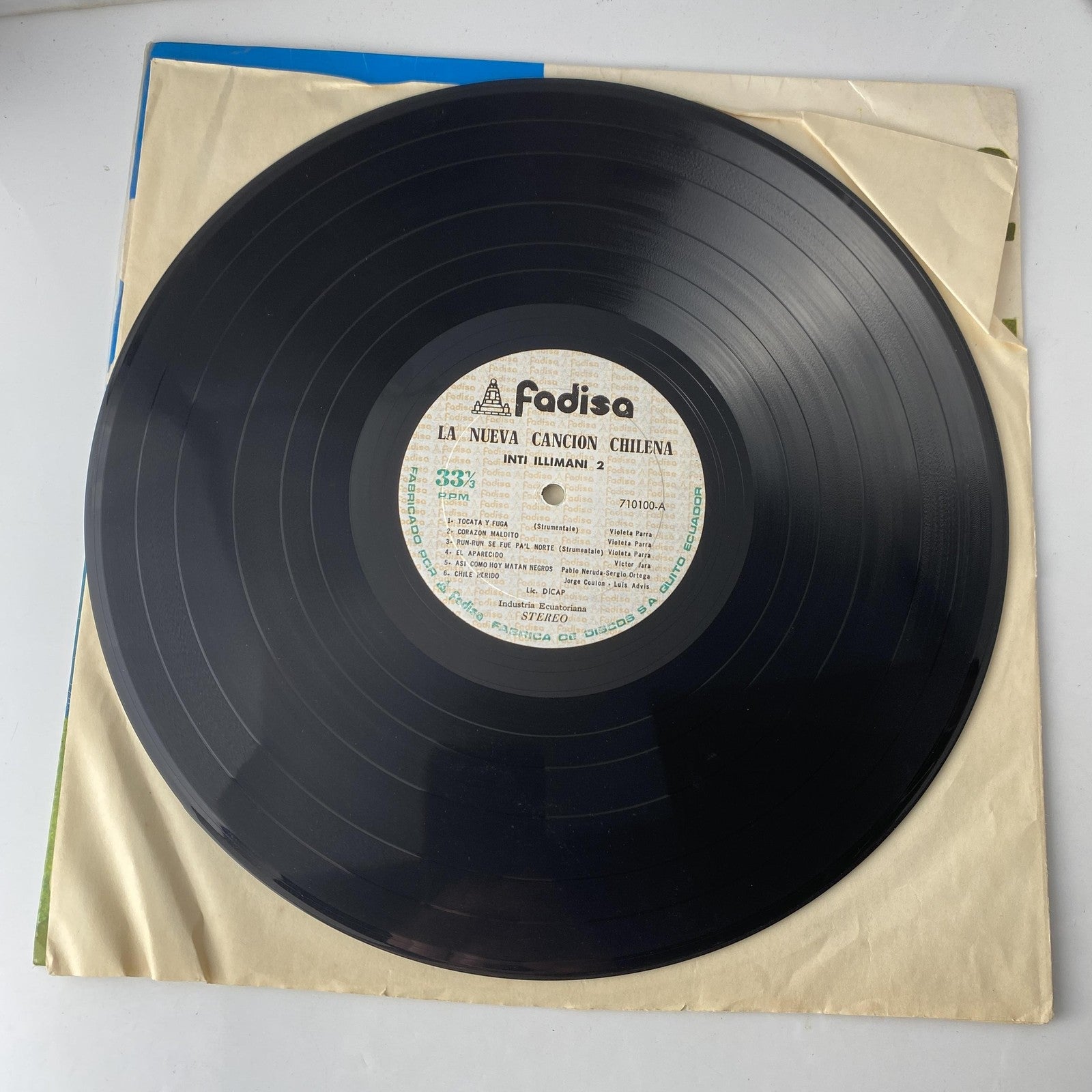 Vintage Inti Illimani 2 La Nueva Cancion Chilena 12" Vinyl LP 1973 Fadisa Folk