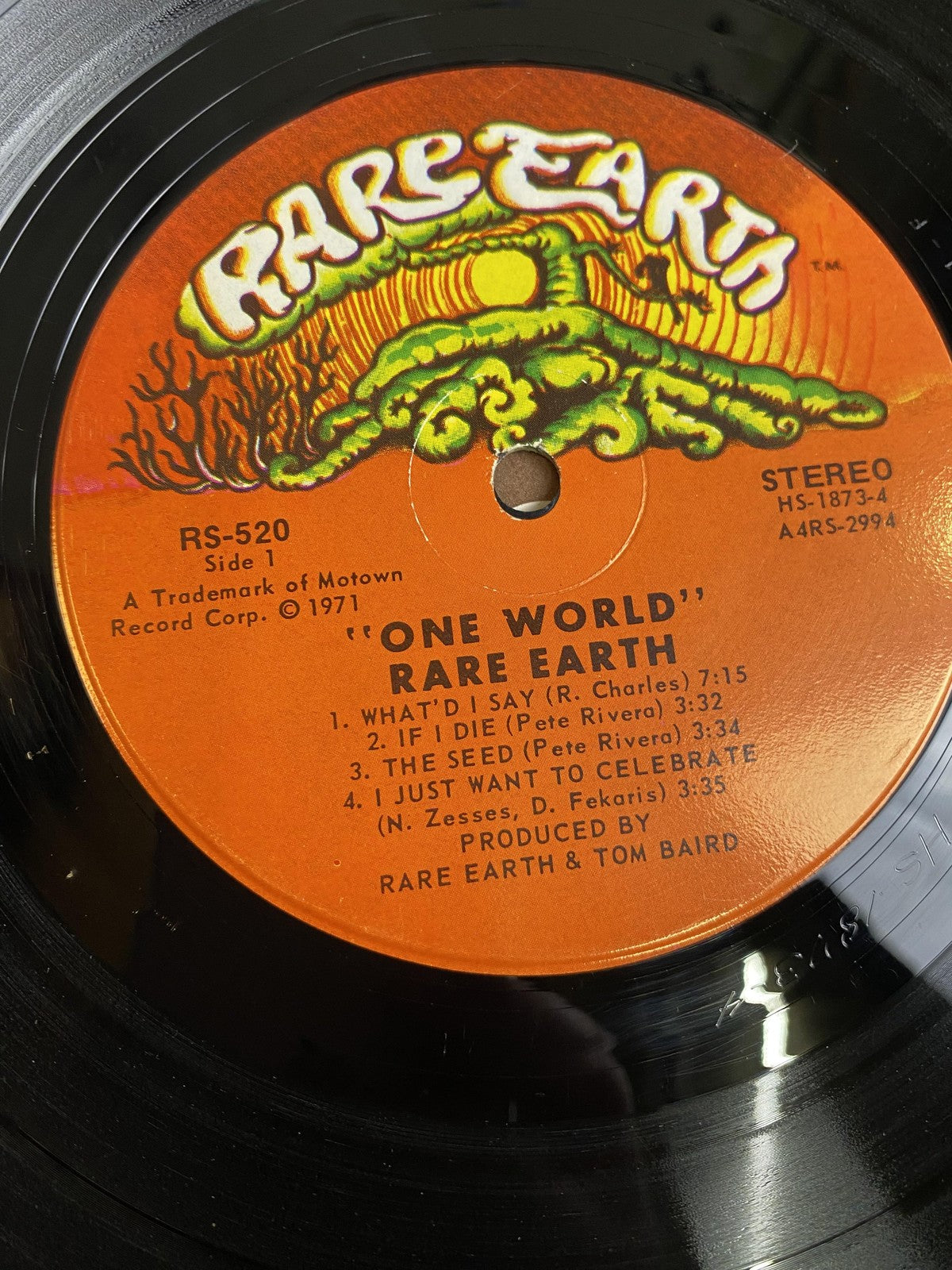 Vintage Rare Earth One World 12" Vinyl LP 1971 Ear RS-520 Psych Rock Album