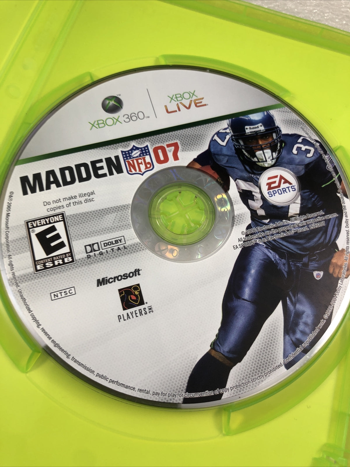 Madden NFL 07 Xbox 360 NFR Disc - Good Disc And Case No Manual
