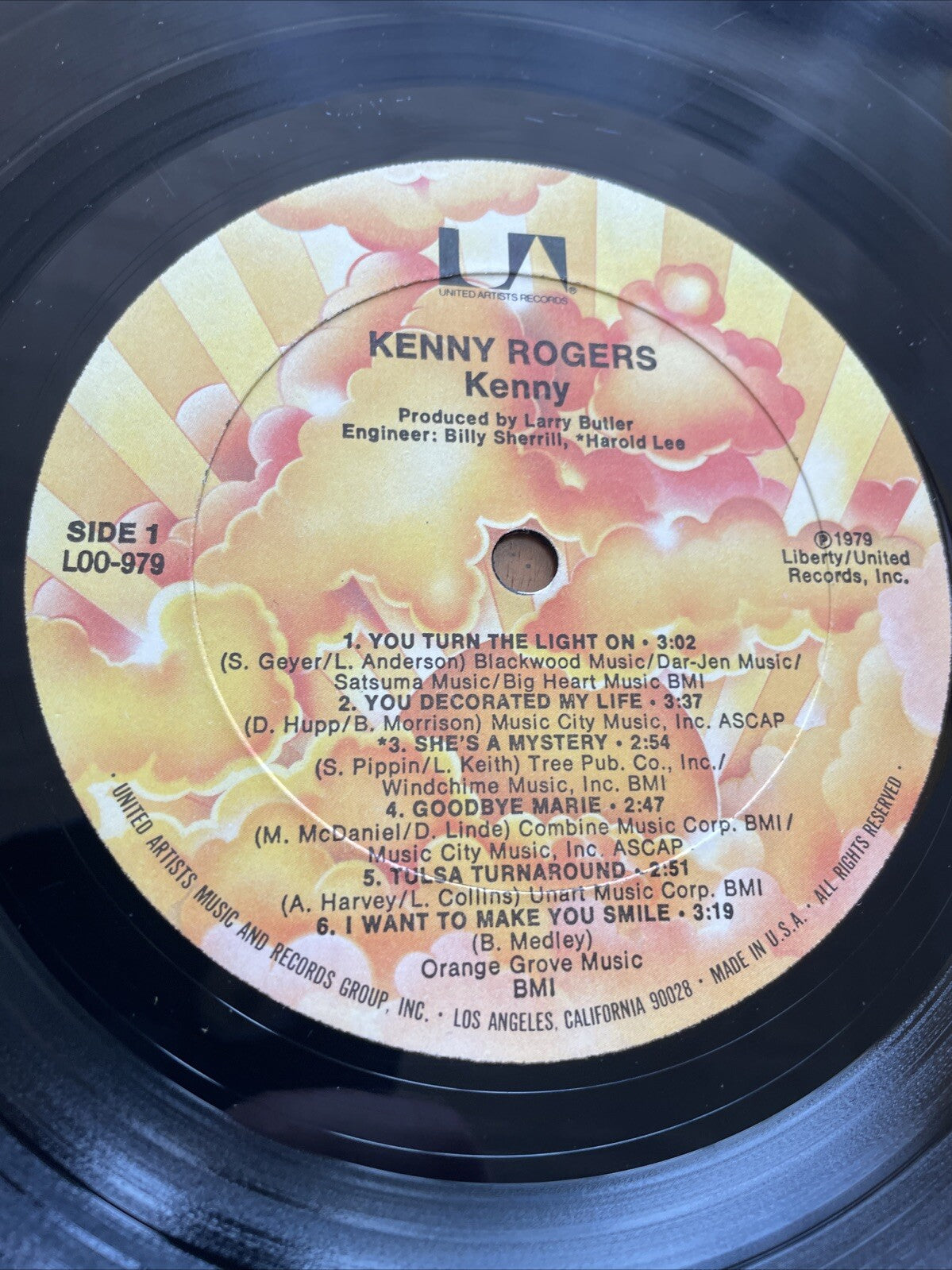 New 1979 Kenny Rogers "Kenny" Vinyl 12" LP Album  Liberty Records  LOO-979