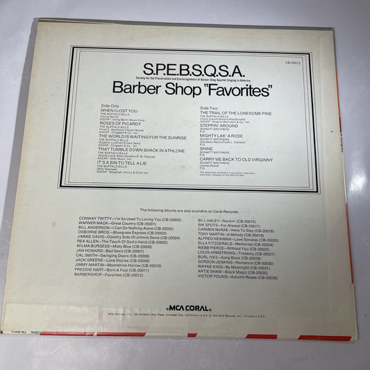 Buffalo Bills/Schmitt Brothers – Barbershop Favourites VINYL LP RECORD - VG