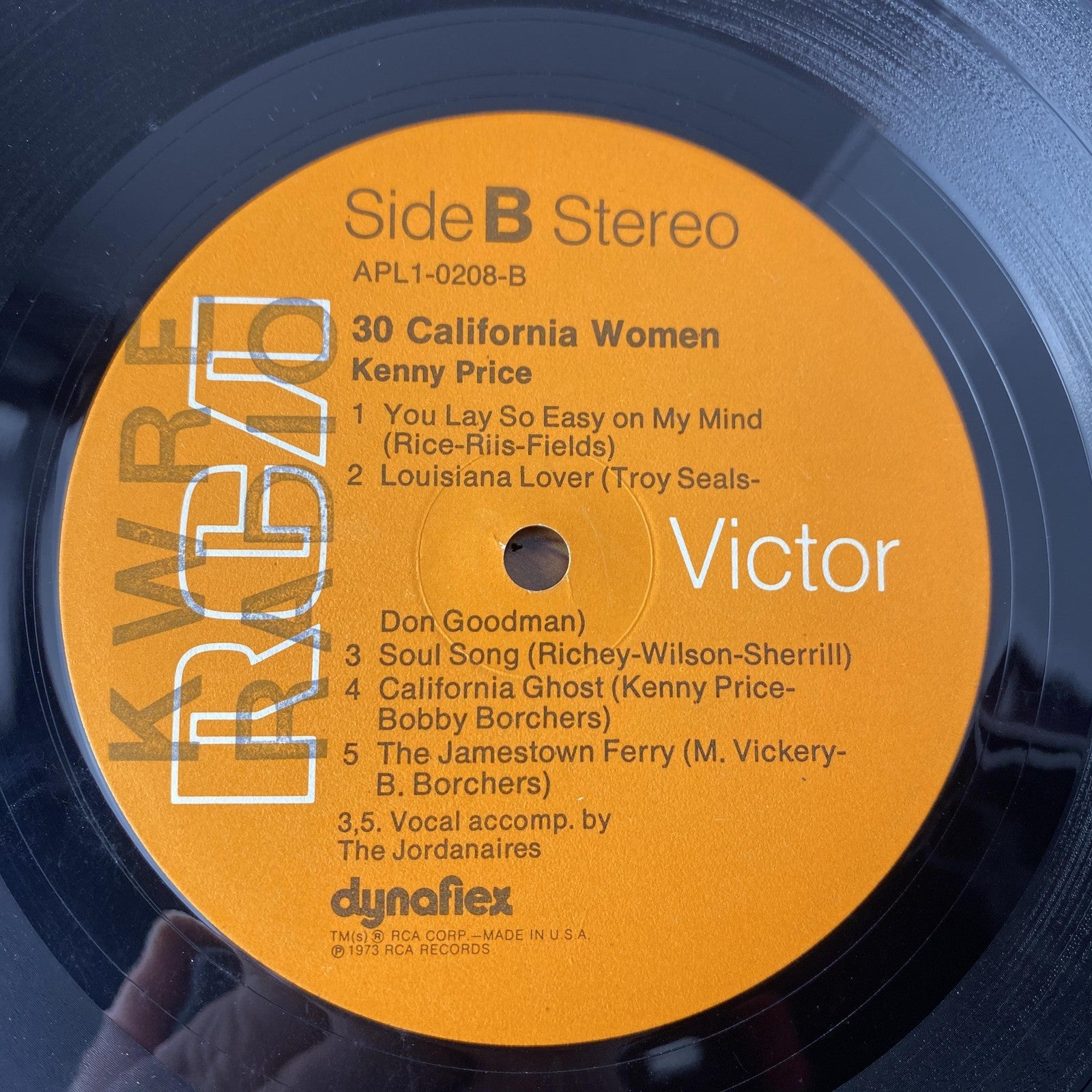 Vintage Kenny Price 30 California Women 12" Vinyl LP 1973 RCA Country Promo