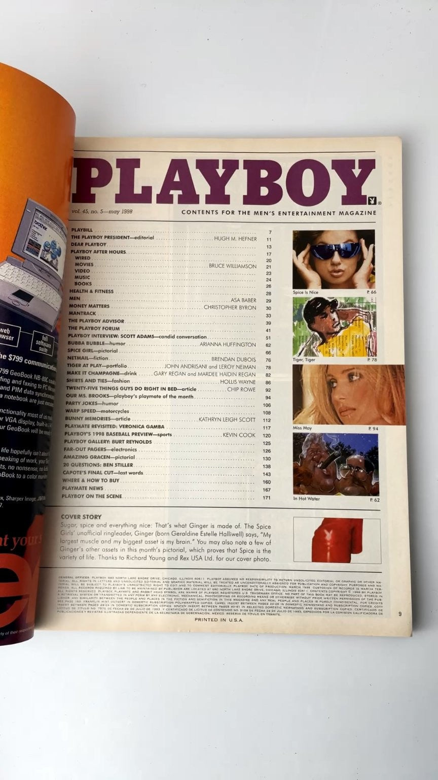Playboy May 1998 Ginger Spice Cover Arianna Huffington Bill Clinton